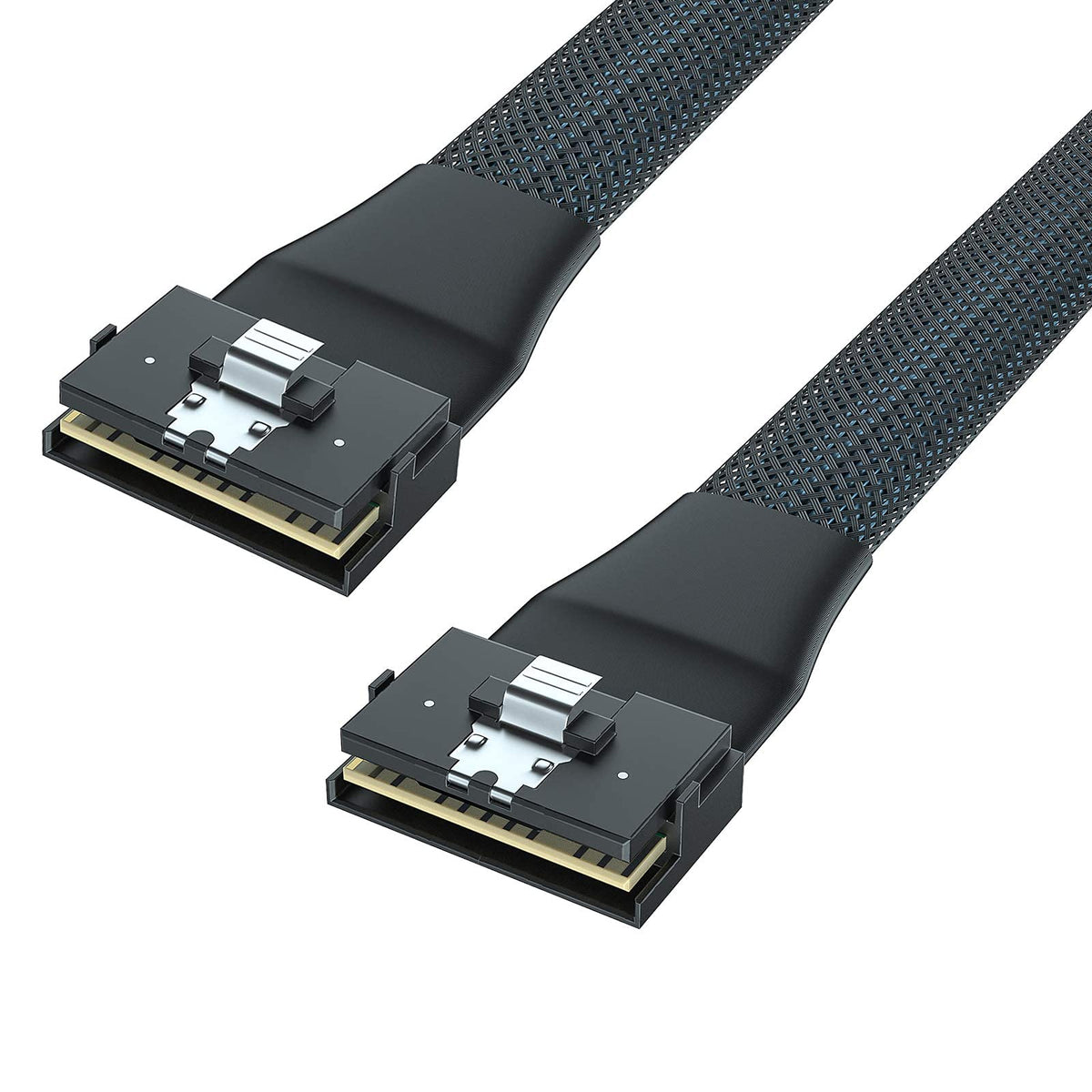 10Gtek 24G Internal Slimsas Sff 8654 To Sff 8654 8I, Low Profile Cable, Pcie 4.0, 85 Ohm, 0.3 M(0.98Ft)