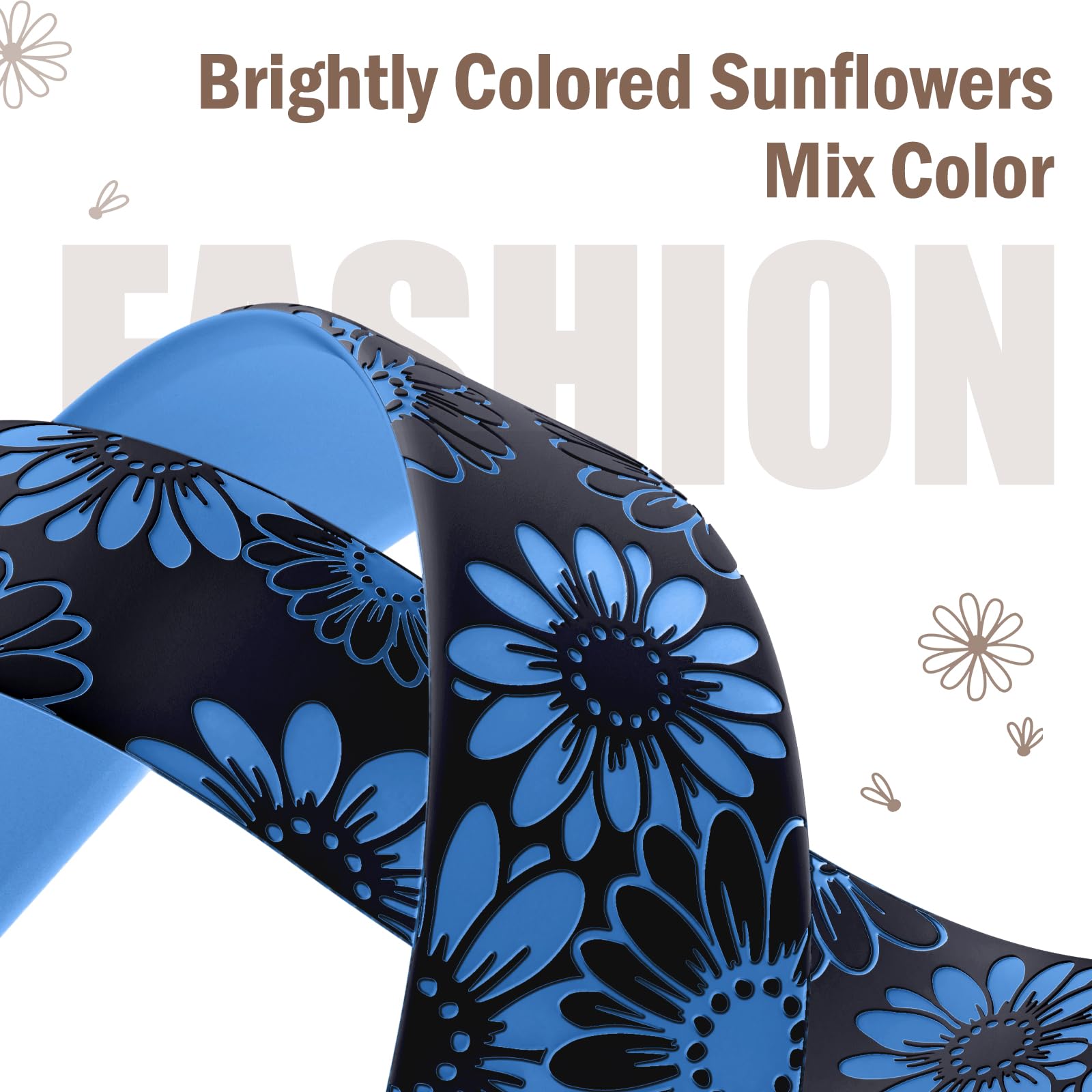 Daqin Floral Engraved Band Compatible With Apple Watch Band 44Mm 45Mm 46Mm 49Mm 42Mm Women,Cute Flower Pattern Band Soft Silicon