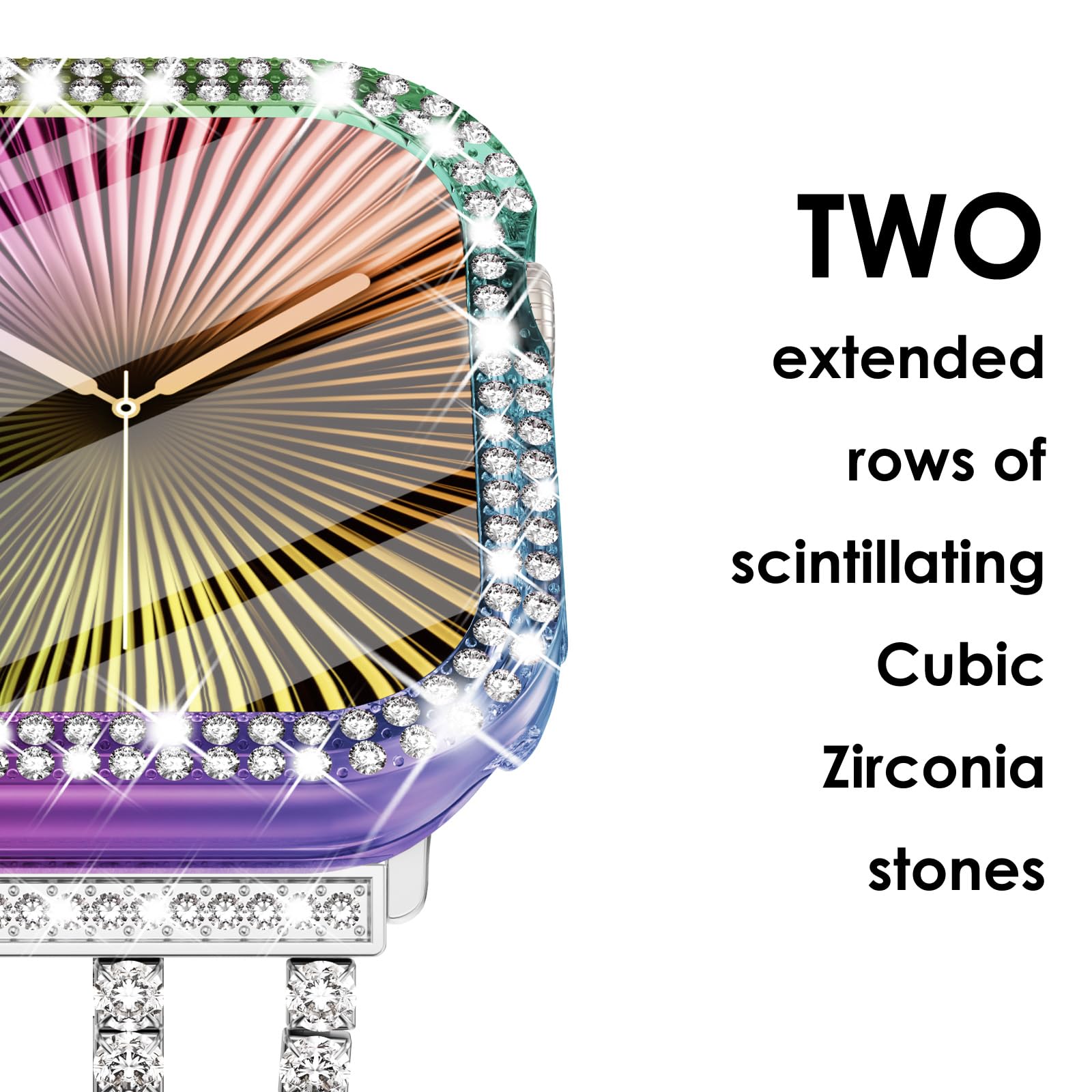 Surace Bling Apple Watch Case With Screen Protector Compatible With Apple Watch Series 10 42Mm, Crystal Diamond Overall Protecti