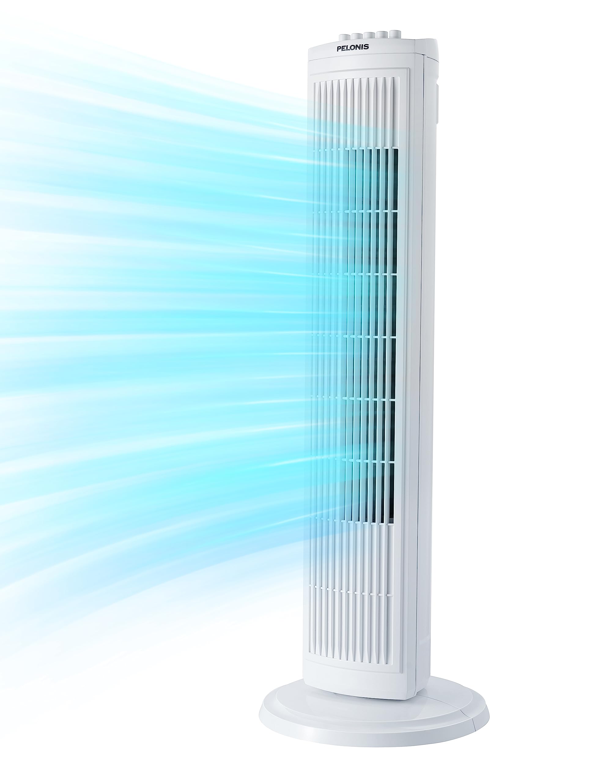 Pelonis 30 Inch Oscillating Tower Fan With 3 Speed Settings And Auto Off Timer, Standing Fan Pft28A2Bww, White