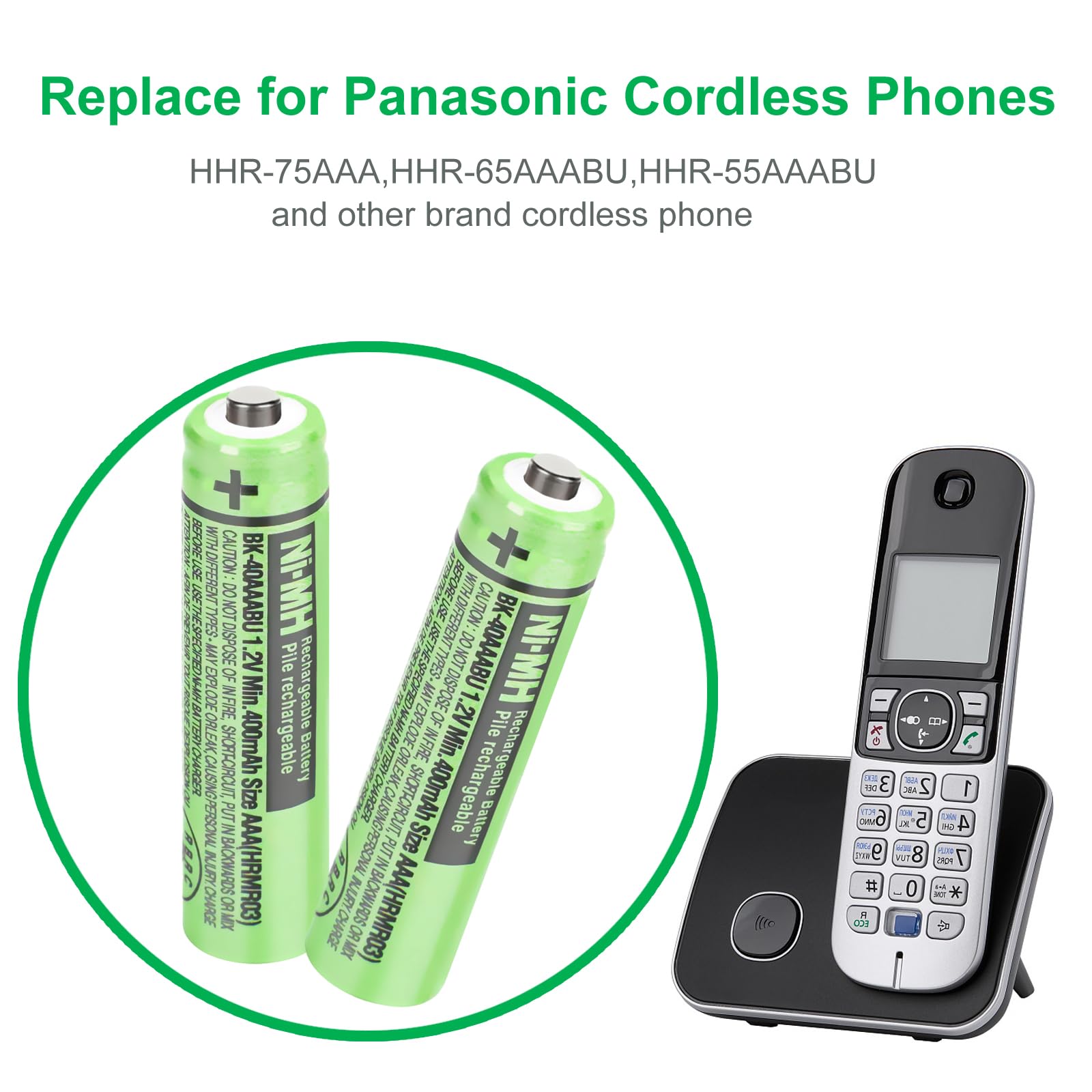 Osim 2Pack Bk 40Aaabu Ni Mh Aaa Rechargeable Batteries 400Mah Aaa Ni Mh Rechargeable Batteries 1.2V For Cordless Phones, Remote