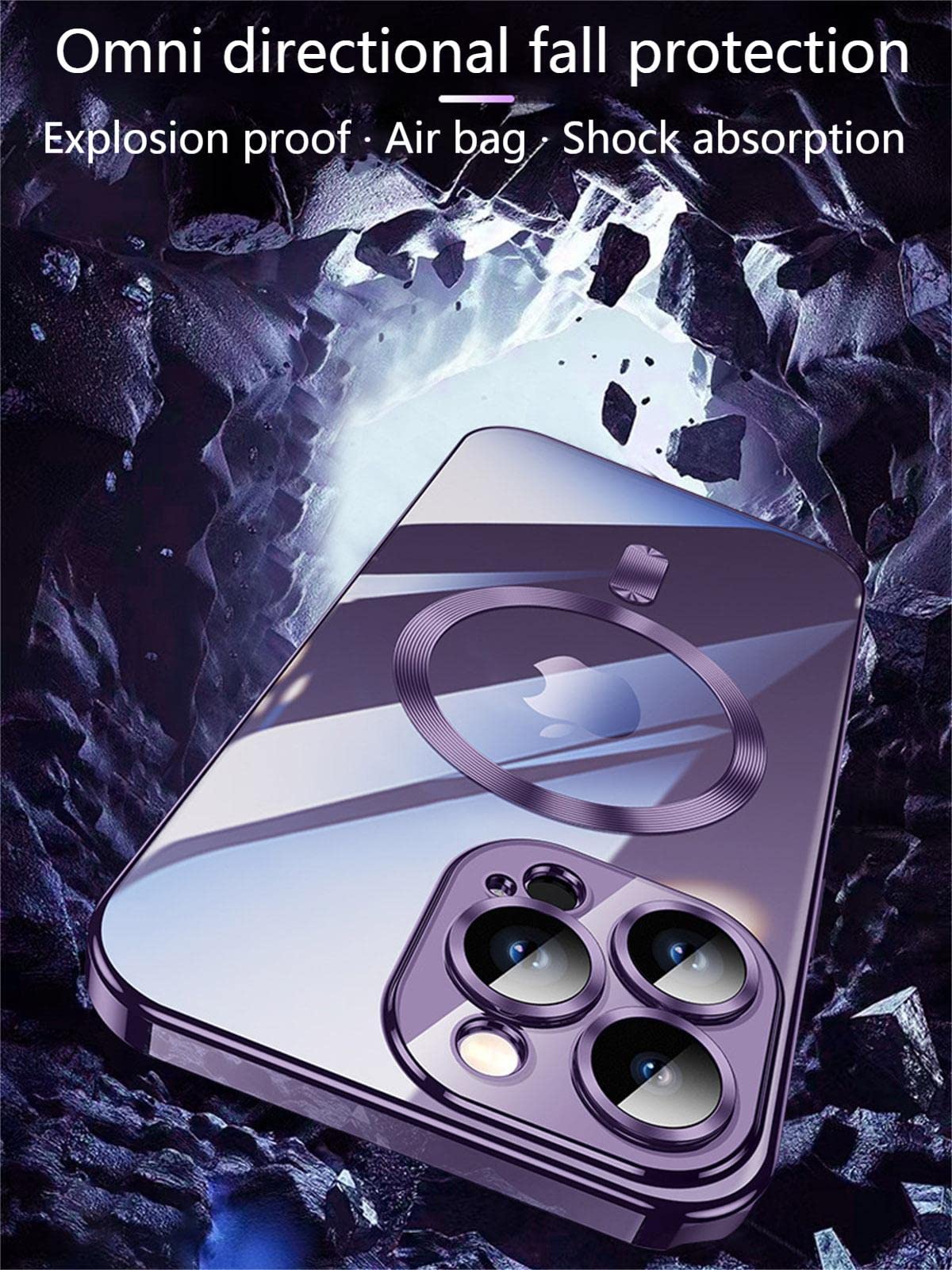 Trodino Crystal Clear Magnetic Design For Iphone 14 Case [Camera Lens Protector & Compatible With Magsafe] For Men & Women, Slim