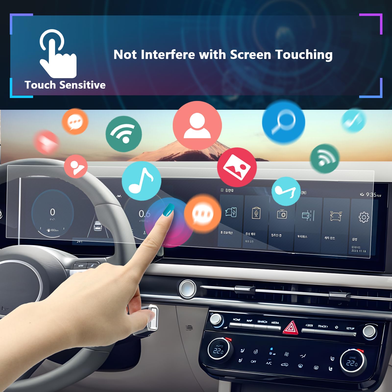 Sxcy For 2025 Hyundai Tucson Accessories (N Line Limited) For 2025 Hyundai Tucson Touch Radio Display Screen Protector 12.3 Inch Digital Gauges&Navigation All One Screen[2Pcs Nano Soft]