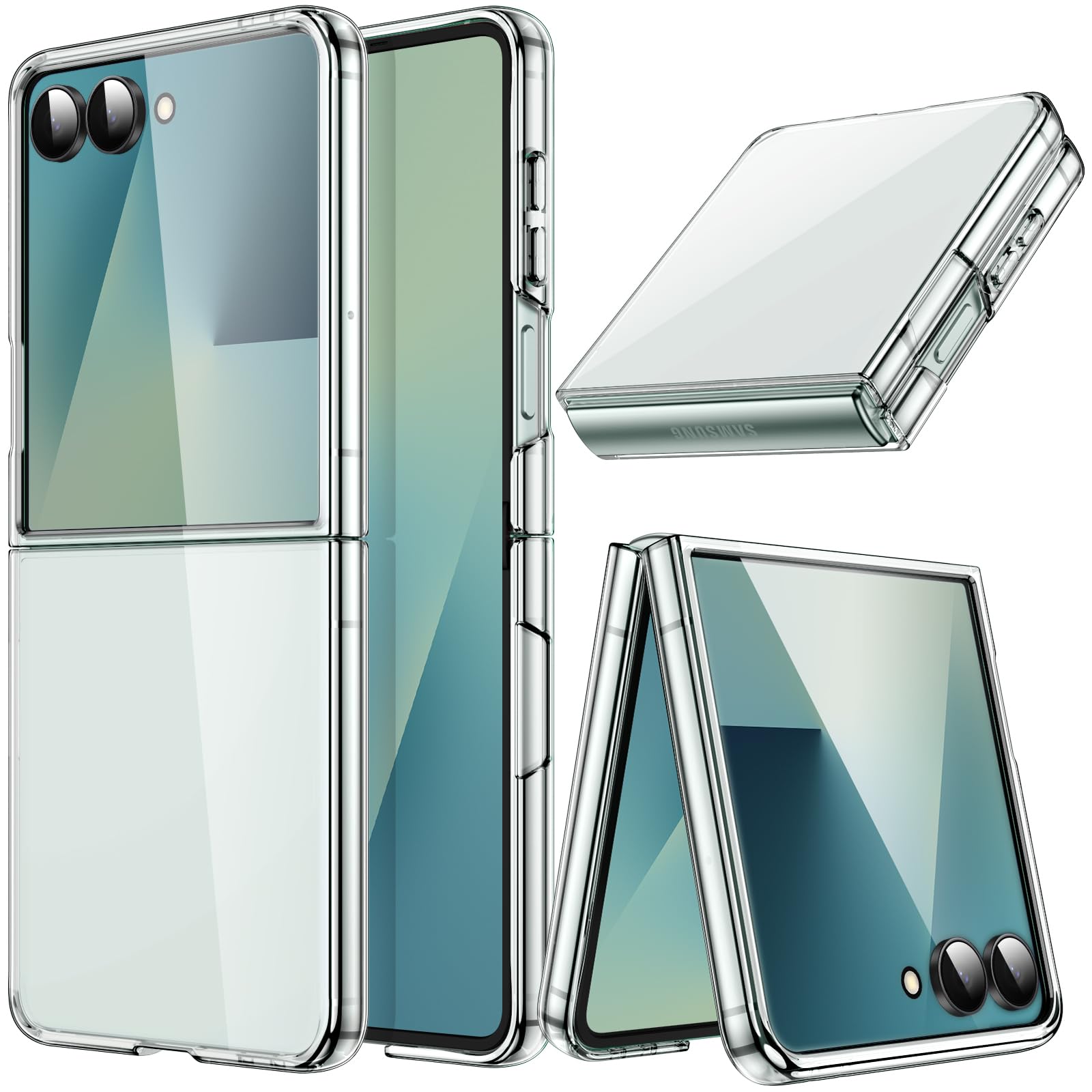 JETech Case for Samsung Galaxy Z Flip 7 2025, Crystal Transparent Hard PC Shell, Anti-Scratch Shockproof Slim Protective Phone C
