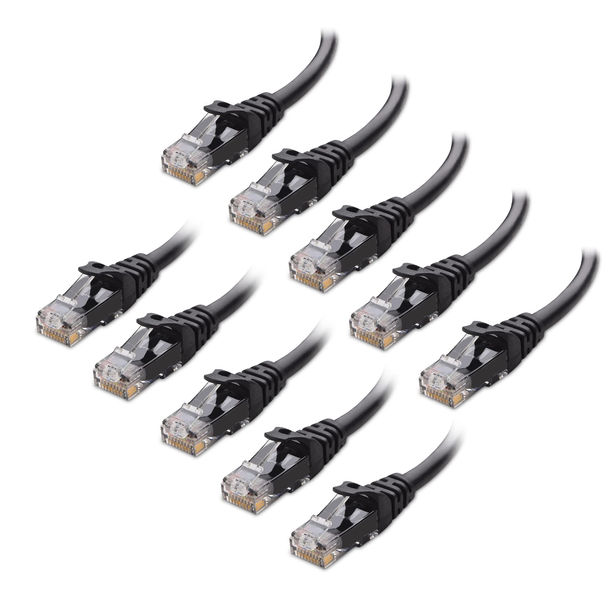 Cable Matters 10Gbps 10 Pack Snagless Cat 6 Ethernet Cable   14ft, Cat 6 Cable, Cat6 Cord, Ethernet Cord, Black