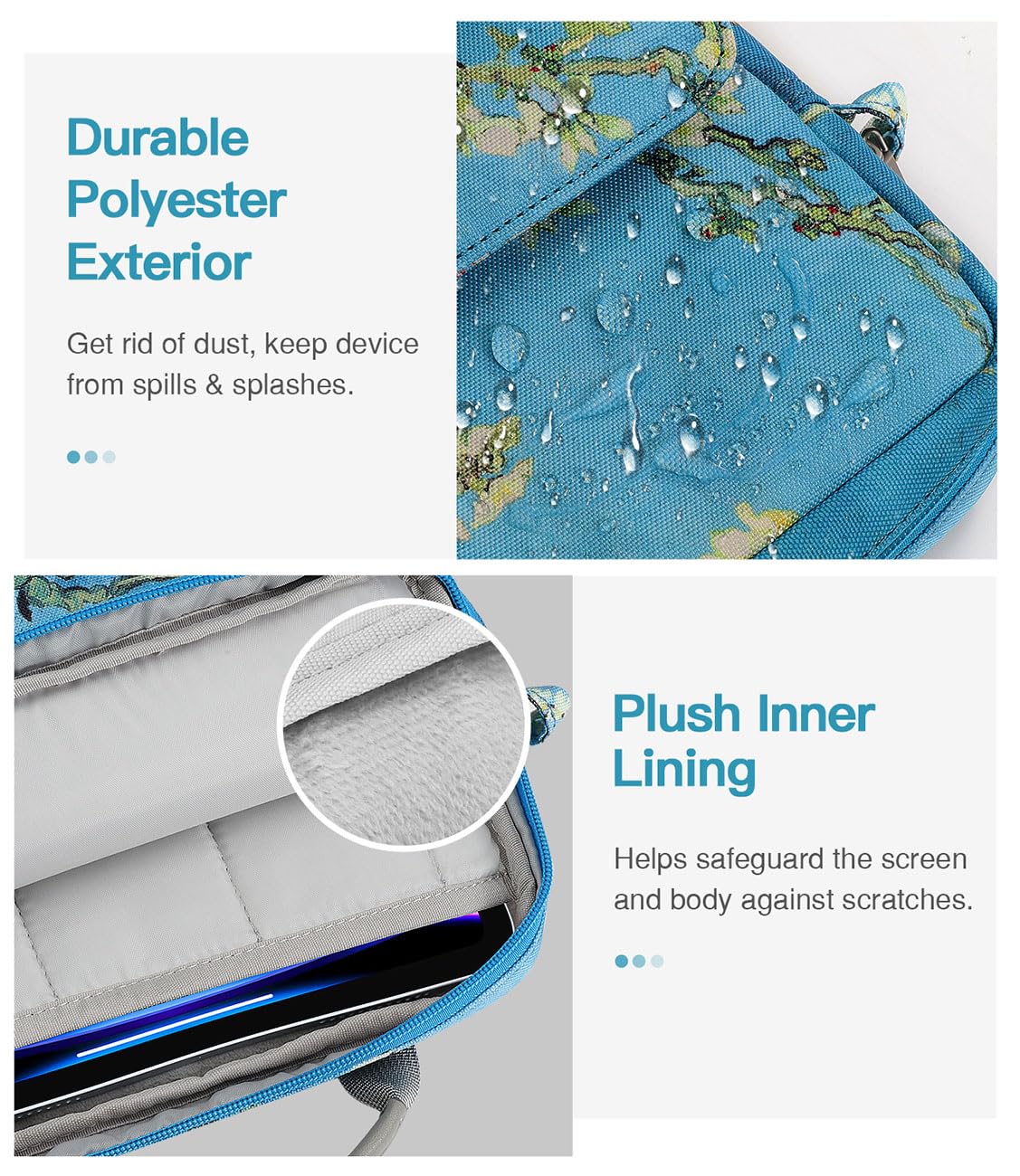 Moko 9 11 Inch Tablet Sleeve Bag Handle Carrying Case With Shoulder Strap Fits New 11 Inch Ipad Pro M4/Ipad Air M2, Ipad 10Th 10