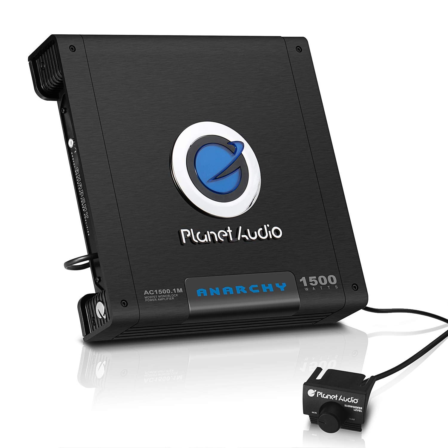 Planet Audio AC1500.1M Monoblock Amplifier - 1500W Power, Class A/B, Black, Mosfet Power Supply, Remote Sub Control