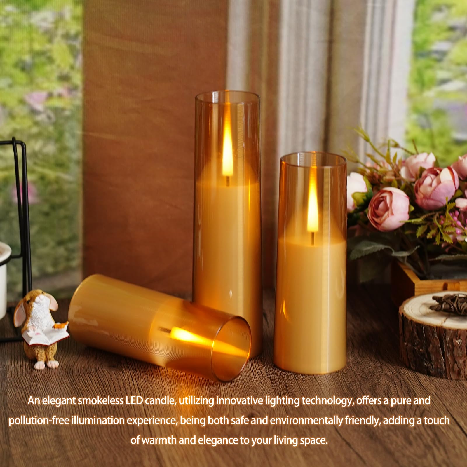Thorbling Flameless Led Candles, Battery Operated Upgraded Realistic 5 Pcs Flickering Flame Pillar Candles With Remote Timer, Fo