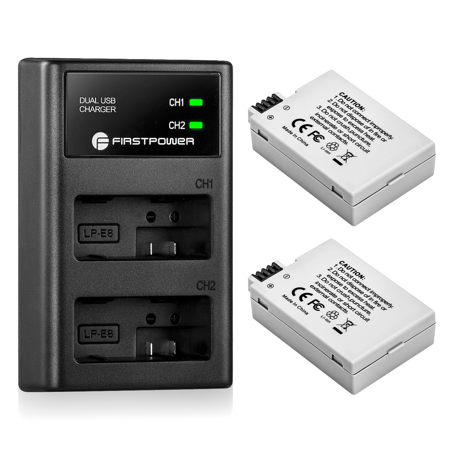 Firstpower Lp E8 Battery And Dual Usb Charger Compatible With Canon Eos Rebel T2I, T3I, T4I, T5I, Eos 550D, 600D, 650D, 700D, Ki