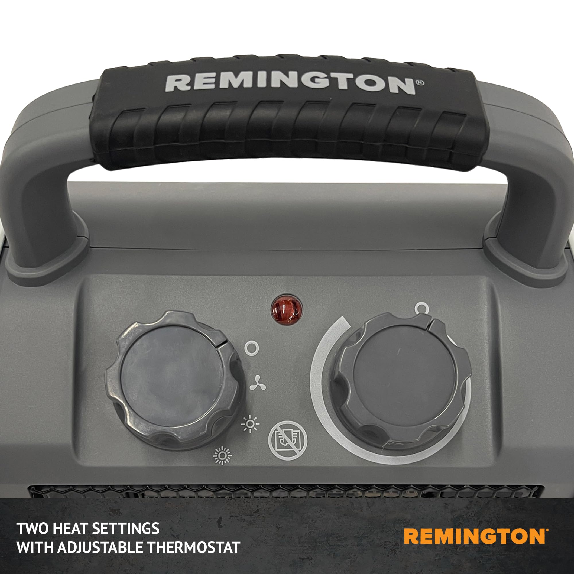 Remington 1500W Heavy-Duty Portable Electric Heater for Garage, Workshop - Black/Grey, Model REM-222A-120, 7x10x12 inches
