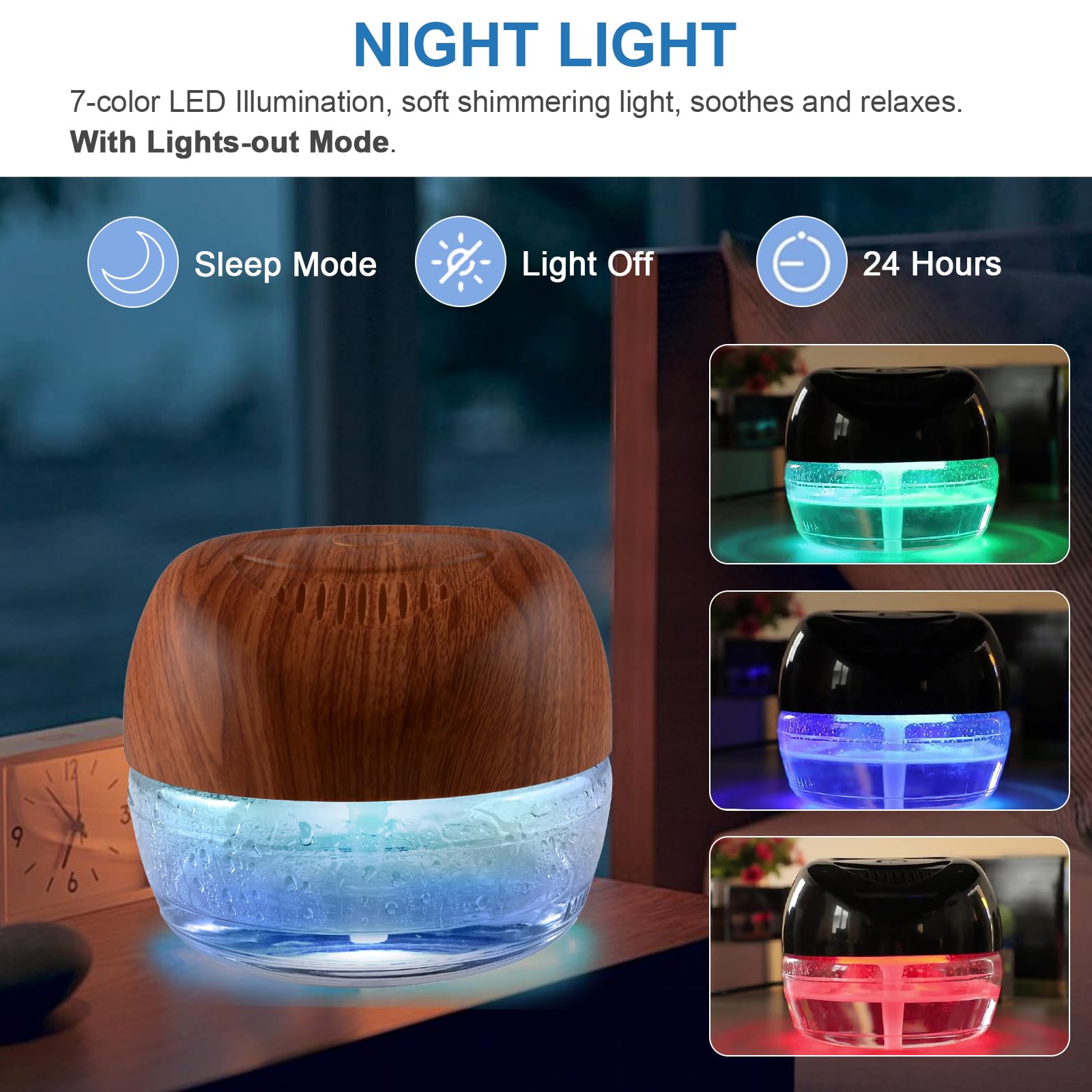 Ap Airpleasure Water Based Purifier Air Washer, Air Revitalizer & Freshener, Air Fresher With 7 Led Color Changing Light For Roo