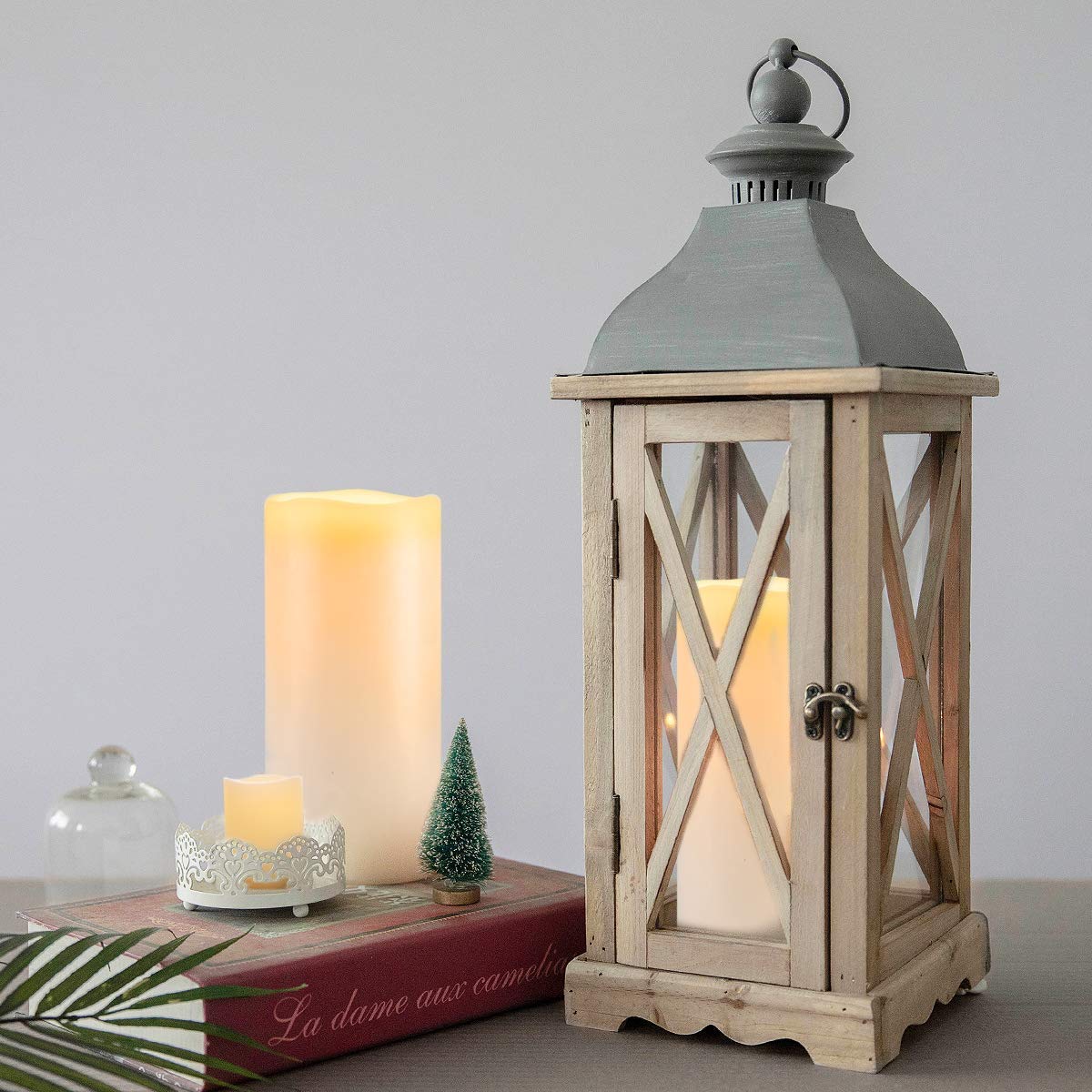 Homemory 8'' X 4'' Large Waterproof Outdoor Flameless Candles With Remote Control And Timer, Battery Operated Flickering Led Pil