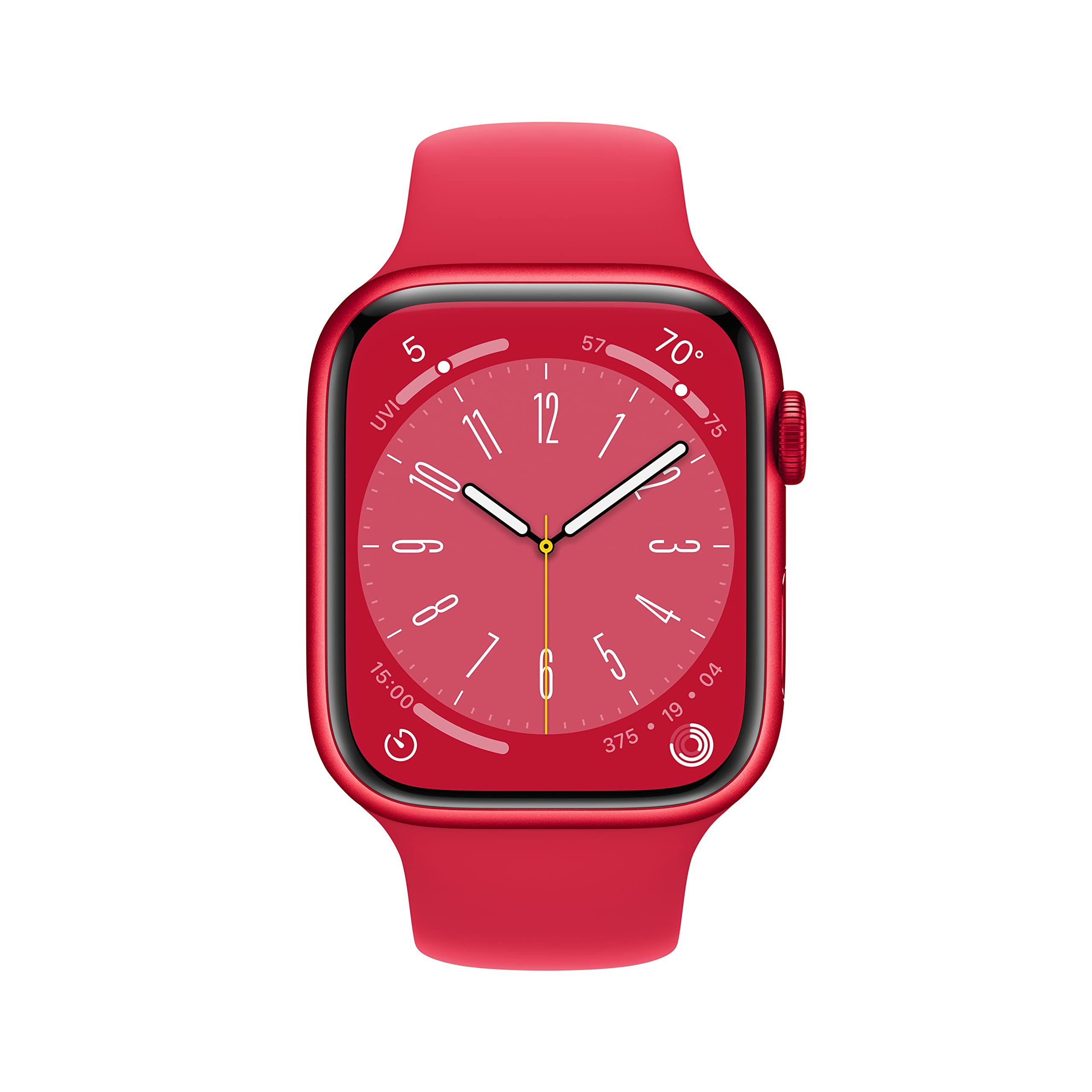 Apple Watch Series 8 [GPS + Cellular 45mm] Smart watch w/ (PRODUCT)RED Aluminum Case w/ (PRODUCT)RED Sport Band S/M. Fitness Tracker, Blood Oxygen & ECG Apps, Always On Retina Display, Water Resistant