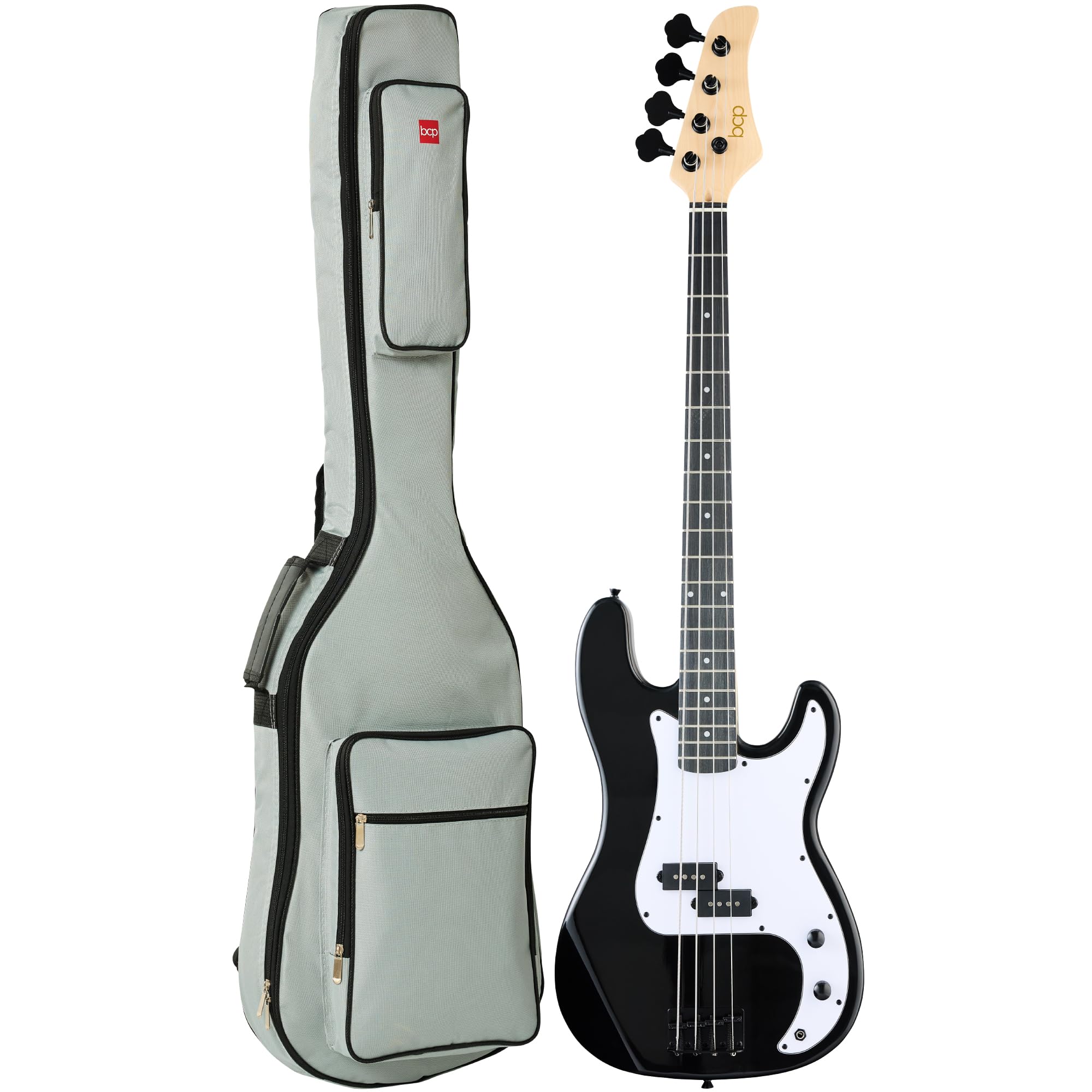 Best Choice Products Full Size Beginner 4-String Electric Bass Guitar, Wooden PB-Style Bass Starter Set w/Padded Carrying Case -
