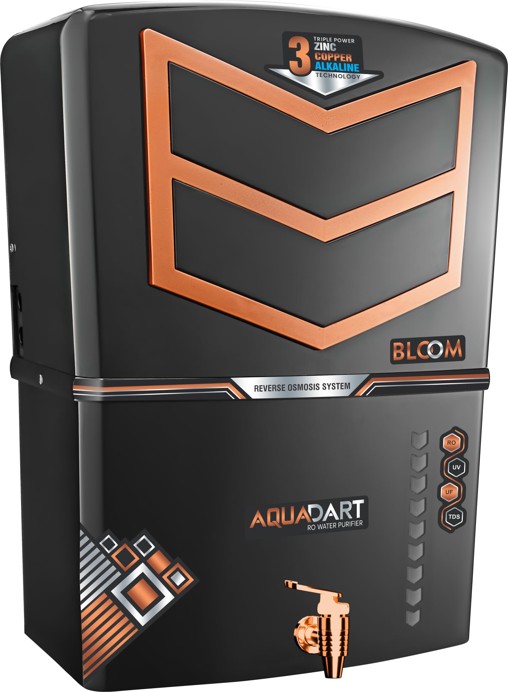 Aquadart Zinc Copper Alkaline Hydrogen Ro Water Purifier |12 Liter Storage | Ro+Zn+Cu+Alk+ Negative Orp+Uv+Uf+Tds+Pf | Best Wate