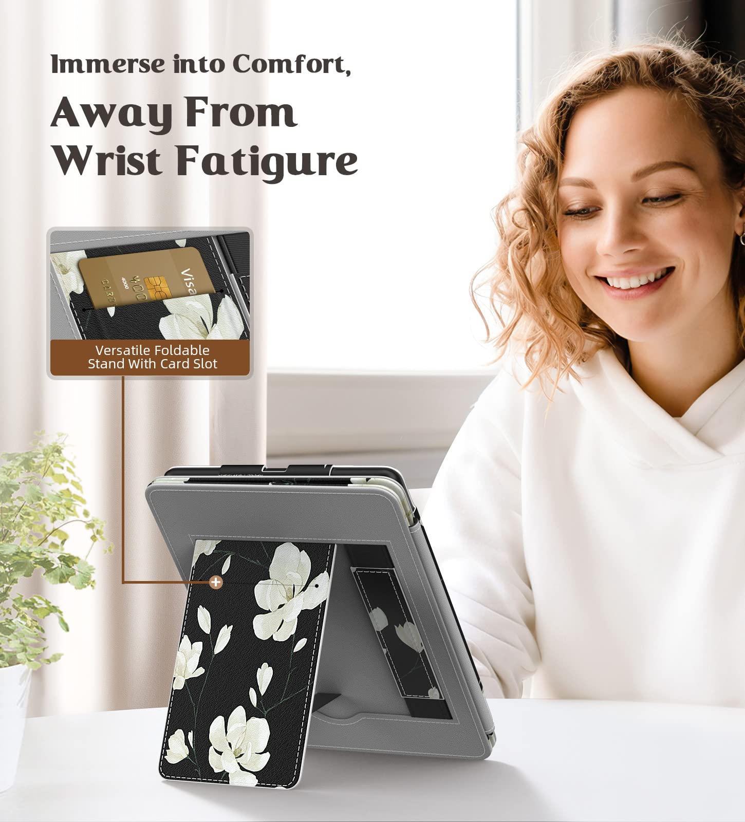 Moko Case For 6.8'' Kindle Paperwhite (11Th Gen 2021) And Kindle Paperwhite Signature Edition, Slim Pu Shell Cover Case With Aut