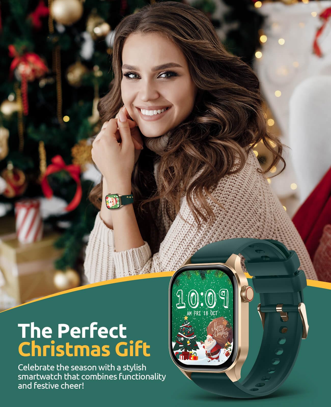 Smart Watches Christmas For Women 2.04 Hd Screen Fitness Tracker Watches, Heart Rate Sleep Blood Oxygen Monitor, Ip68 Waterproof