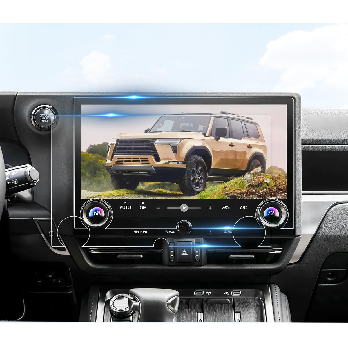 Bibibo 2Pcs For 2024 2025 Lexus Gx 550 Screen Protector 2024 2025 Lexus Gx 550 Premium/Luxury/Overtrail 14' Pet Nano Protective Film Anti Glare&Scratch Ultra-Clear Lexus Gx Accessories 2024 2025