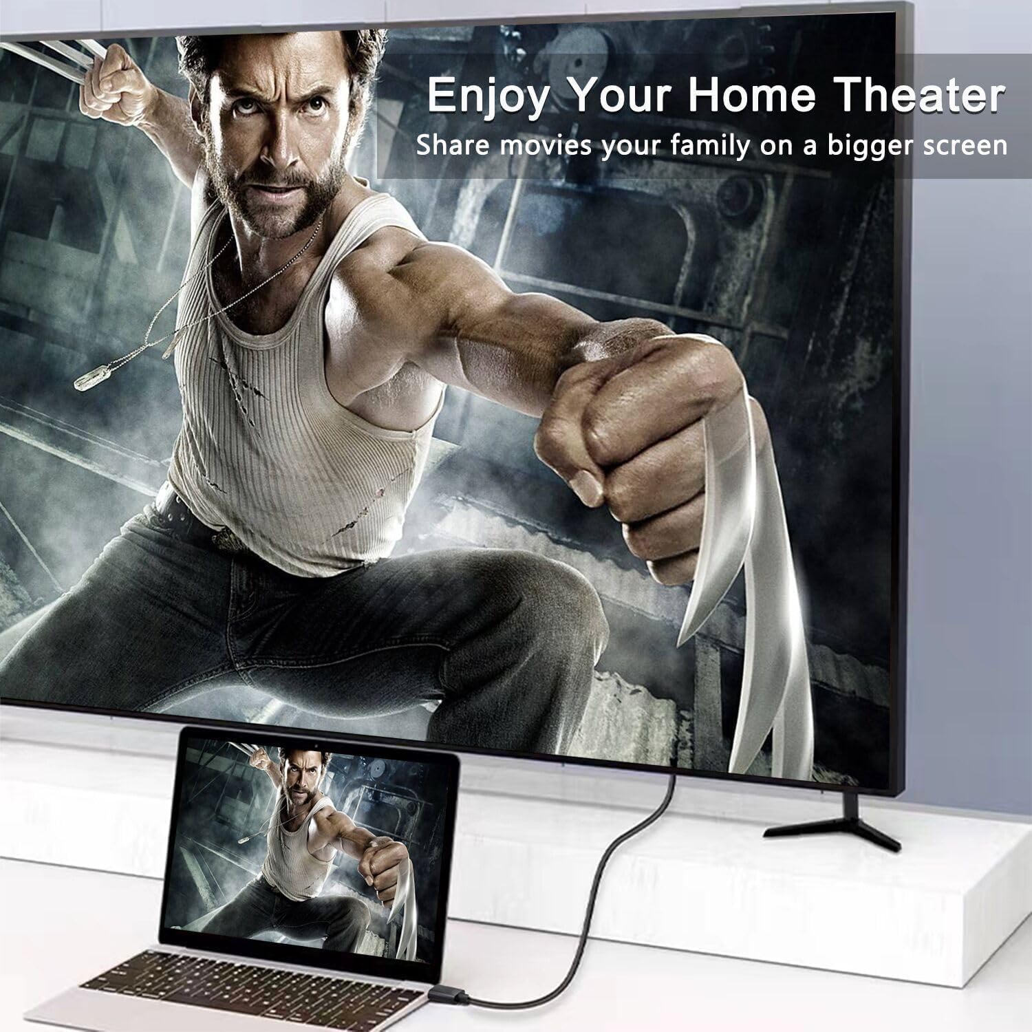 Ankky Usb To Hdmi Adapter Cable 6.6Ft, Usb To Hdmi Cable Male To Male Full 1080P Hd Display Cable Audio Video Converter Cord For