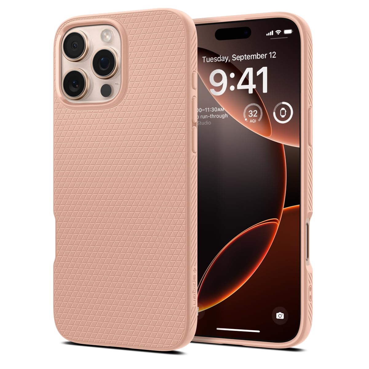 Spigen Liquid Air Designed For Iphone 16 Pro Max Case [Not Compatible With Magsafe], [Military Grade Protection]   Rose Titanium