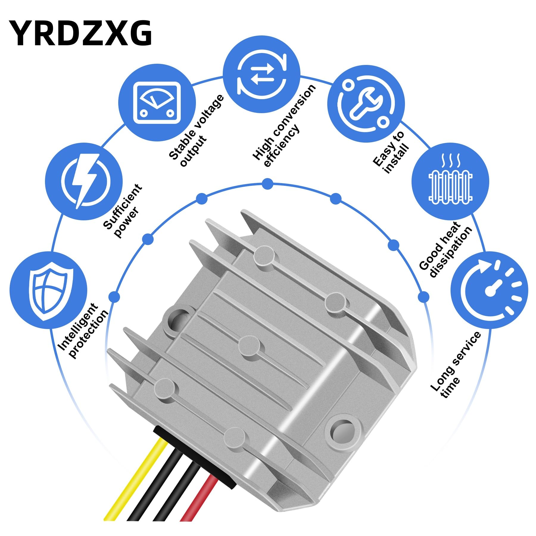 Yrdzxg12V/24V To 5V10A 50W Buck Converter With Fuse Voltage Regulator Voltage Reducer Power Converter Waterproof Transformer Ele