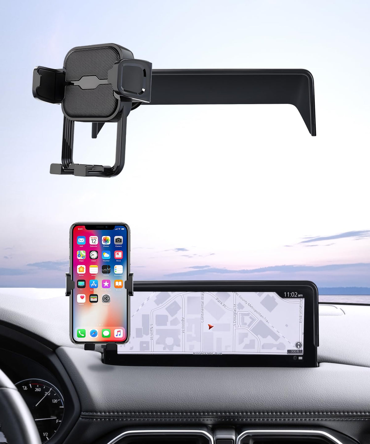Masergogo Car Phone Holder For 2021-2025 Mazda Cx-5, 360 Rotation, 10.25 Inch Screen Fixed Clip, Auto Accessories Navigation Bra