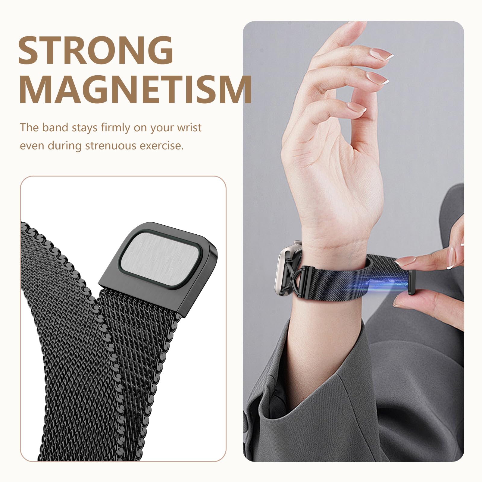 Dirrelo Metal Band Compatible With Apple Watch Bands 44Mm 41Mm 40Mm 38Mm 42Mm 44Mm 45Mm 49Mm Men Women, Mesh Magnetic Clasp Stai