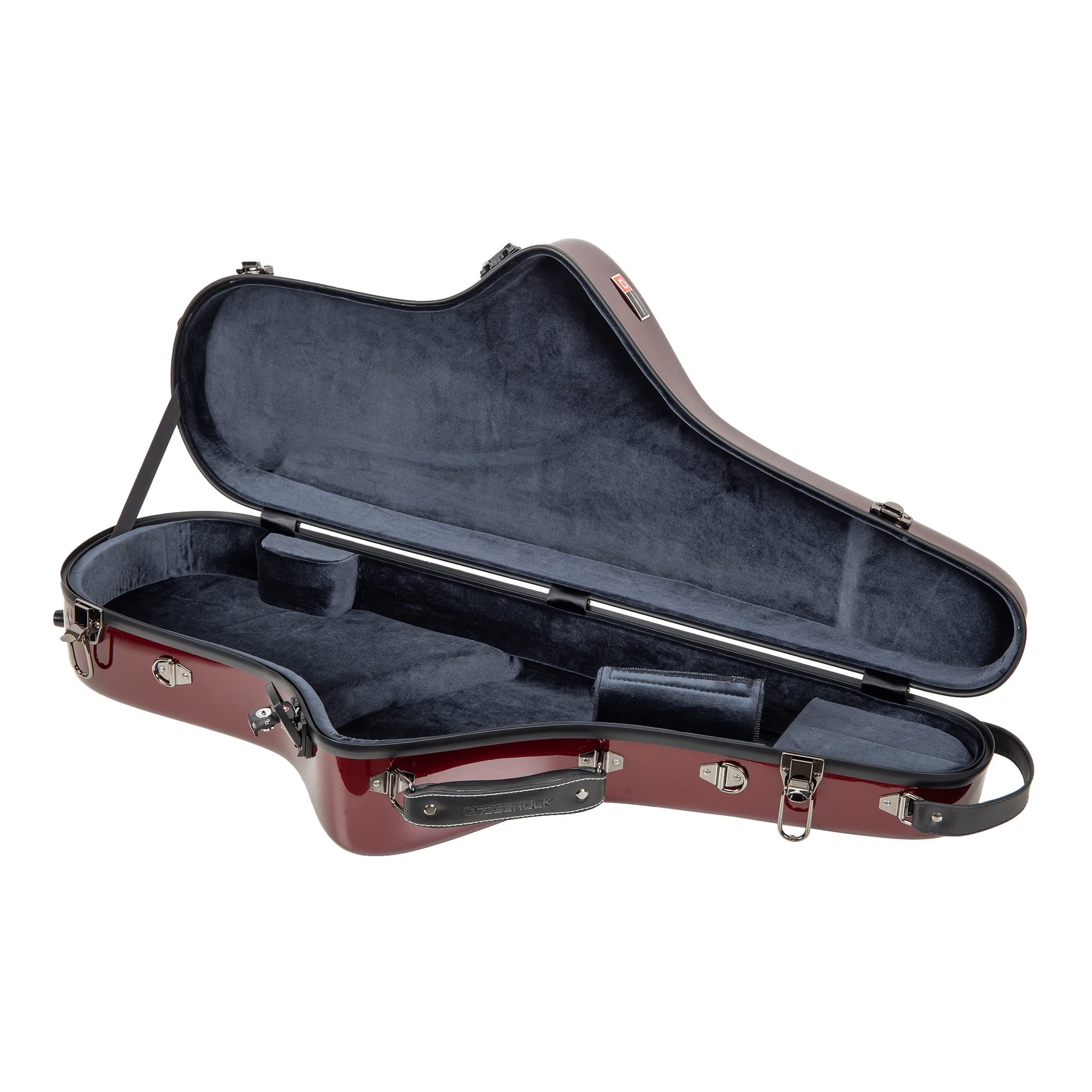 Crossrock Pro Grade Tenor Saxophone Case | Crimson Red, Tsa Lock, Stylish & Elite Protection, Detachable Straps, Accessory Pocke