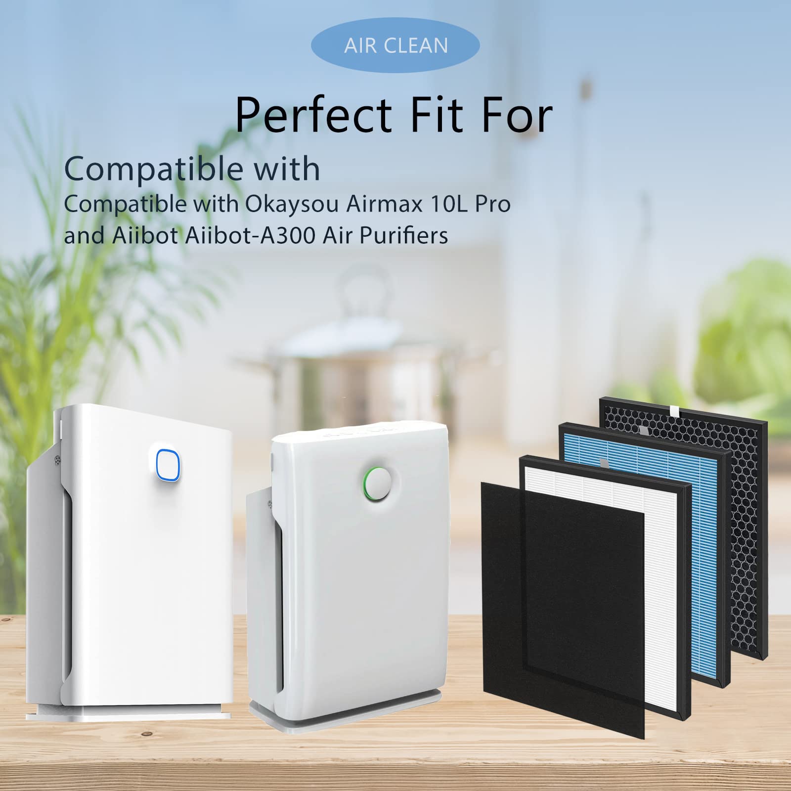 3 Set 10L Pro Hepa Filter Replacement Kit Compatible With Okaysou Airmax 10L Pro And Aiibot A300 Air Cleaner Purifiers