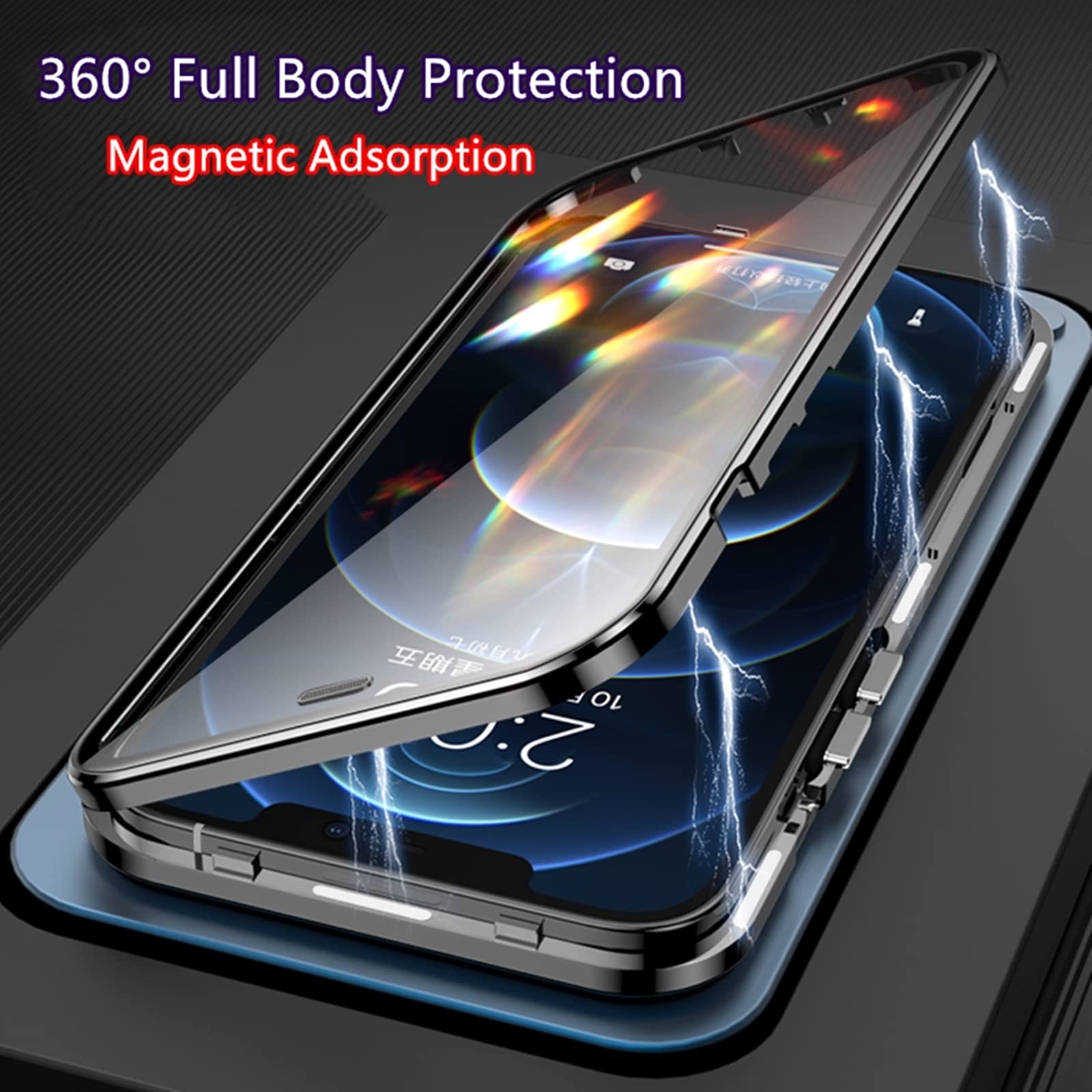 Jonwelsy iPhone 13 Pro Case Magsafe Magnetic Adsorption 360 Degree Protection Frosted PC Gold