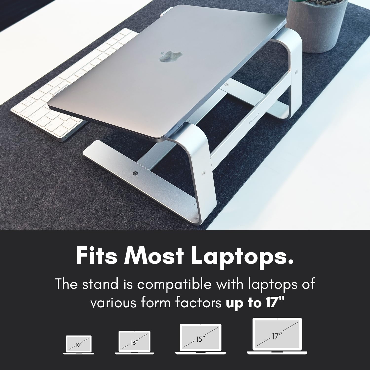 Macally Macbook Stand | Laptop Stand For Desk | Computer Stand (Universal 10-17.3) Premium Aluminum Stylish And Sturdy Laptop Ri