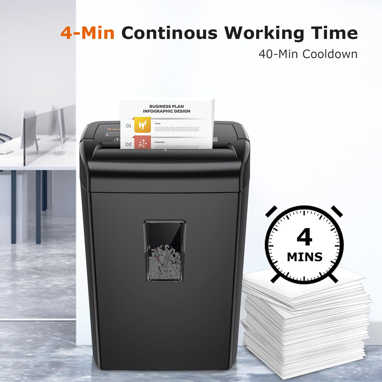 Bonsaii 10 Sheet Cross Cut Paper Shredder, 5.5 Gal Home Office Heavy Duty Shredder For Credit Card, Staple, Clip With Transparent Window(C209 D)