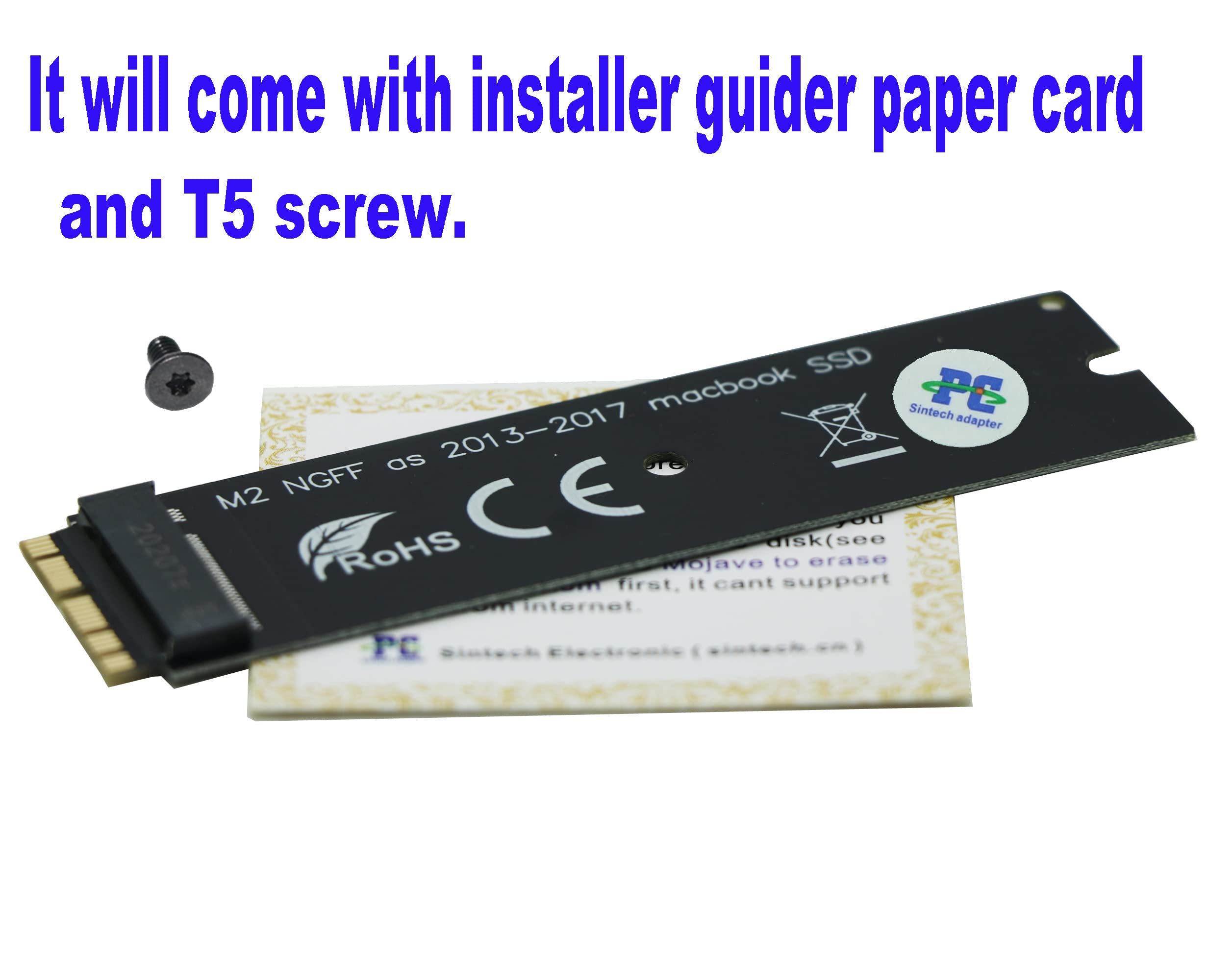 Sintech Ngff M.2 Nvme Ssd Adapter Card For Upgrade 2013-2015 Year Macs(Not Fit Early 2013 Macbook Pro)