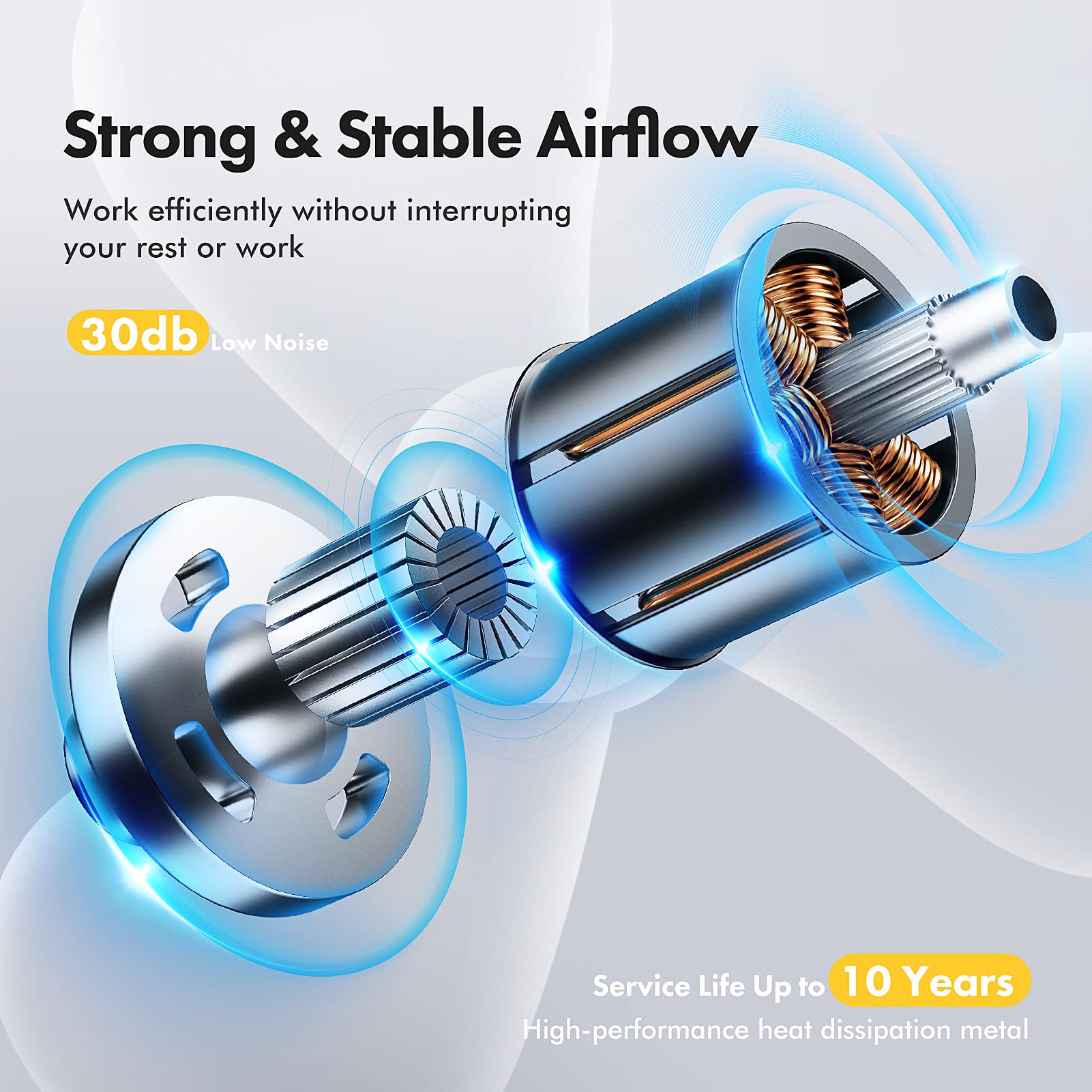 Camping Fan With Led Lantern, 10400 Mah 9 Inch Rechargeable Battery Powered Fan With 270 Head Rotation, Stepless Speed And Quiet