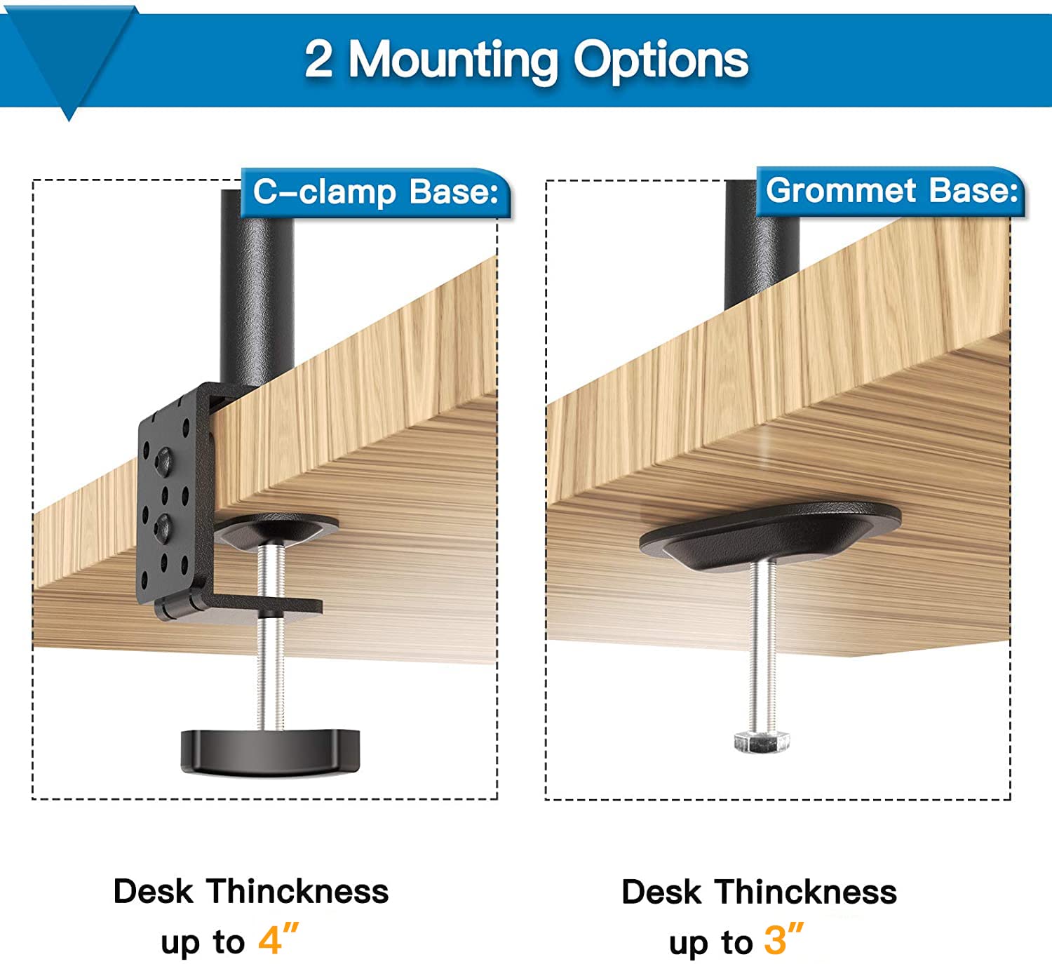 Huanuo Laptop Mount, Height Adjustable Dual Monitor Mount With Laptop Keyboard Tray Fit Two 13 To 27 Inch Flat Curved Computer Screens And 10 To 17 Inch Notebooks