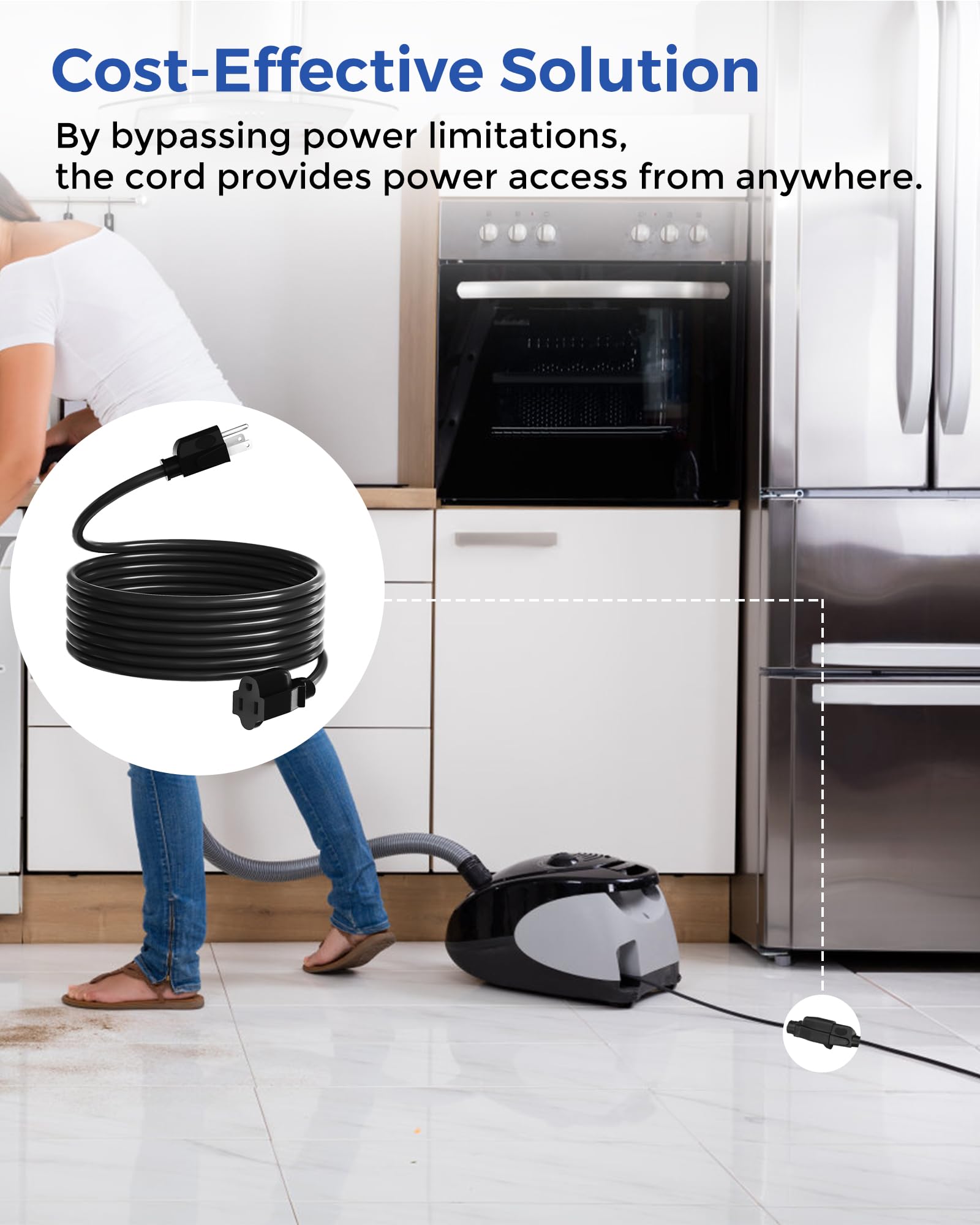 Wilawels 2 Pack Outdoor Extension Cord 15Ft, 16/3 Sjtw Durable Power Cable For Indoor And Outside Use, 3 Prong Grounded Outlets,