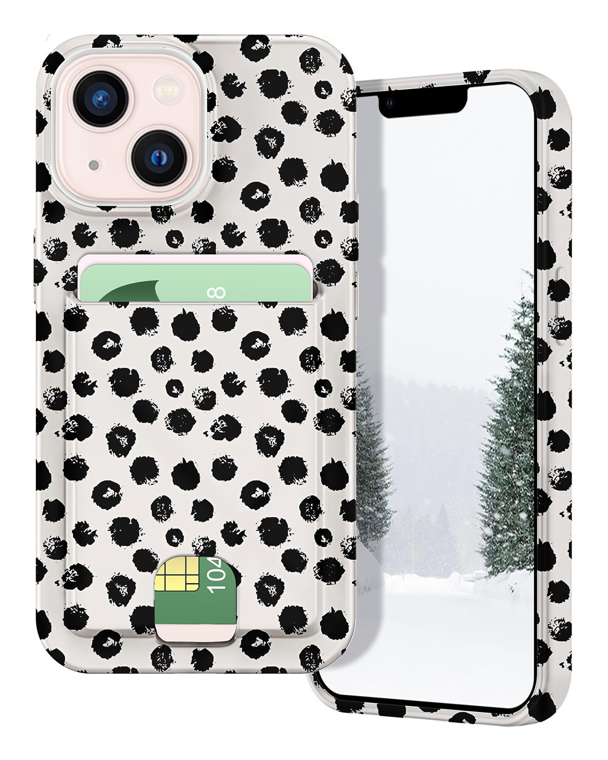 Petocase For Iphone 14 Case/Iphone 13 Case Card Holder Slot Ultra Slim Flexible Tpu Gel Rubber Soft Skin Silicone Protective Pho