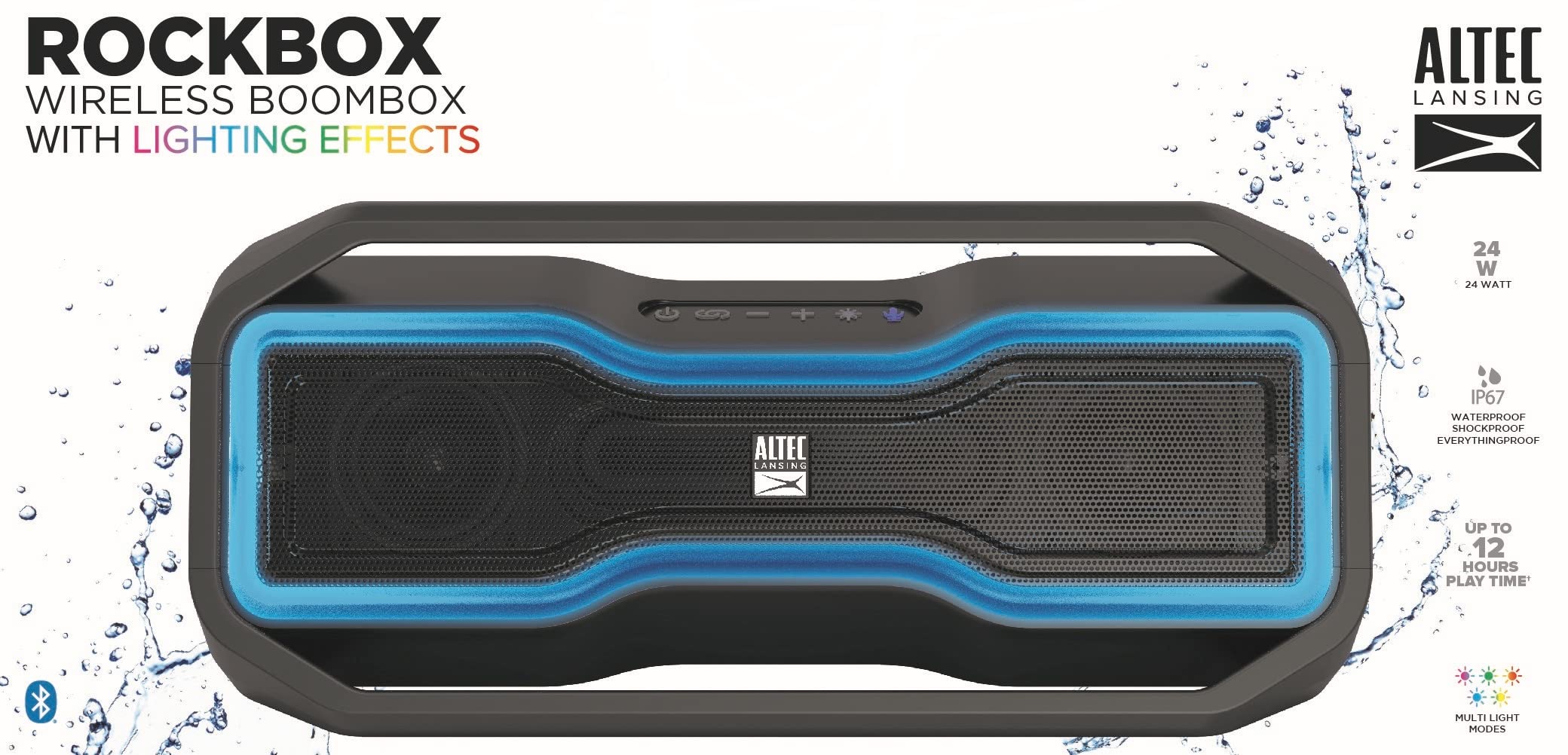 Altec Lansing Rockbox   Waterproof, Wireless, Bluetooth Speaker, Floating, Ip67, Portable Speaker, Strong Bass, Rich Stereo Syst