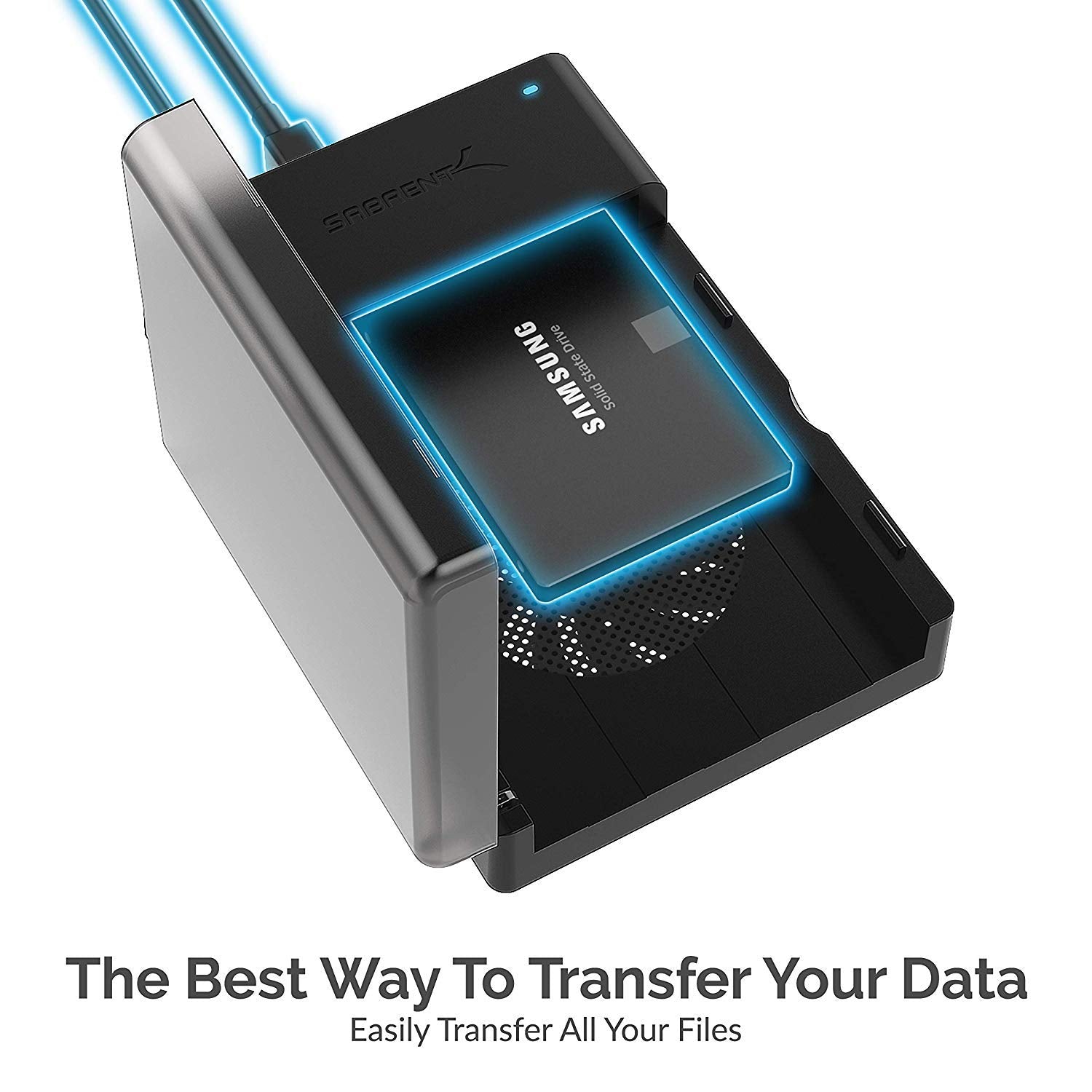 Sabrent Usb 3.0 To Sata External Hard Drive Lay Flat Docking Station With Built In Cooling Fan For 2.5 Or 3.5In Hdd, Ssd [Suppor