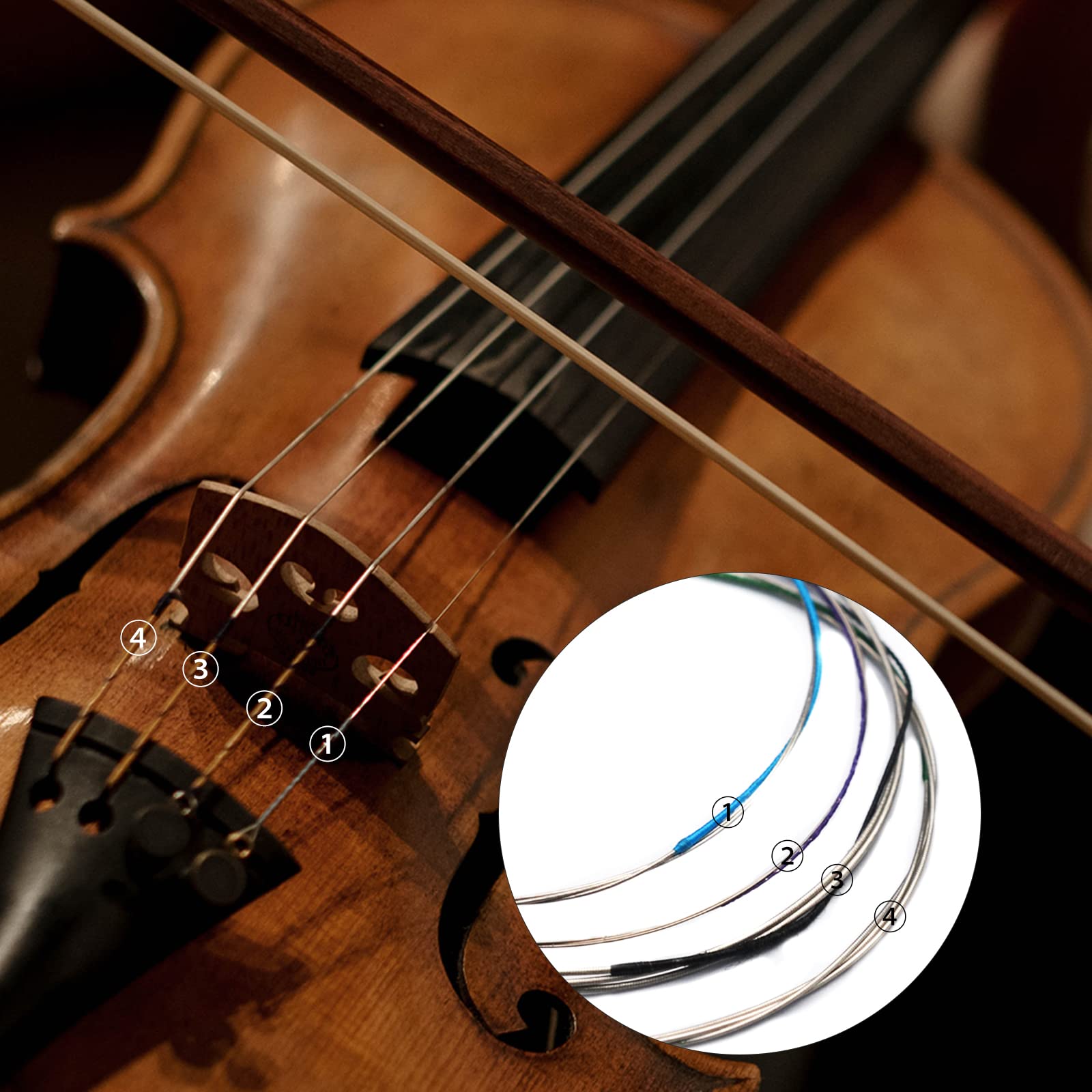 Maxcheer Violin String Copper Nickel Alloy Wound Alloy Steel Core .010 .033 Violin Parts