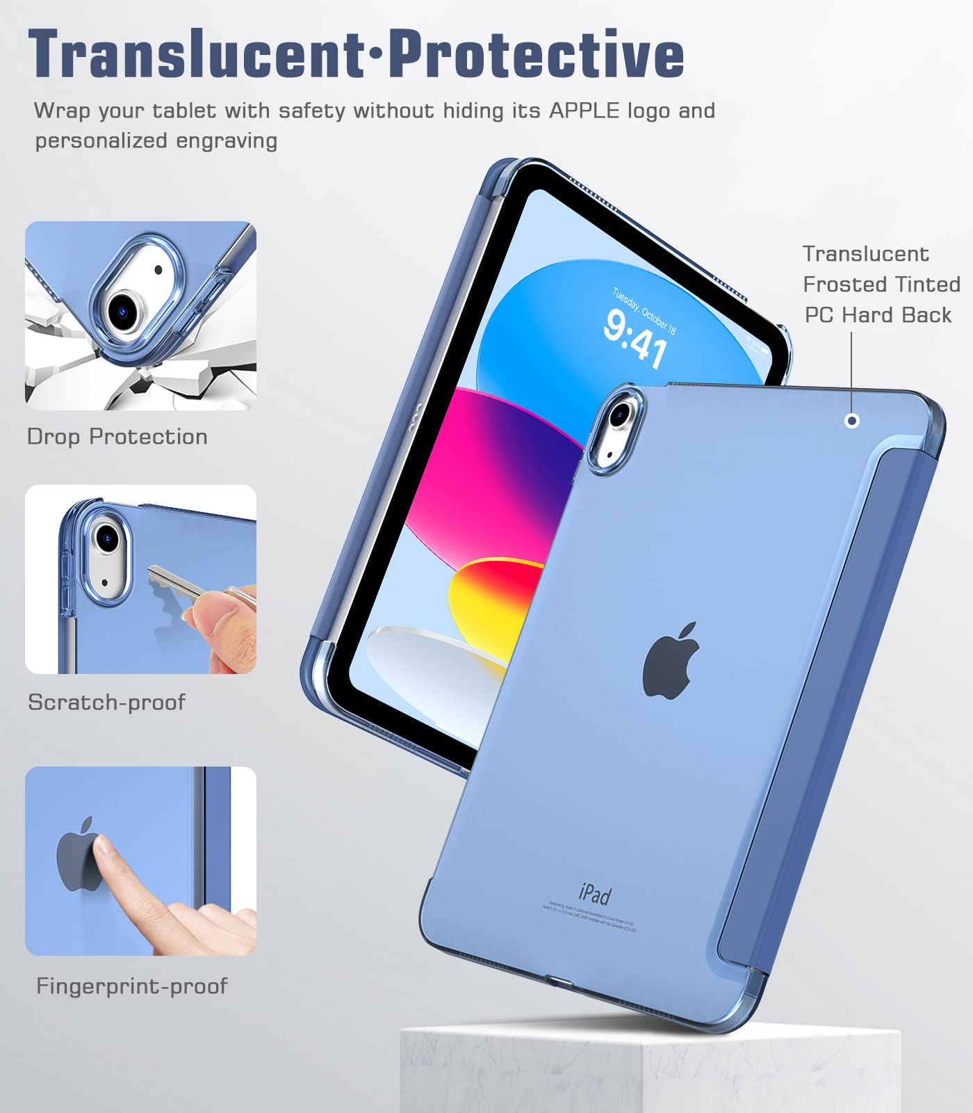 Timovo Case For Ipad (A16) 11Th Generation 11 Inch 2025/Ipad 10Th Generation 10.9 Inch 2022, Slim Stand Cover With Hard Transluc