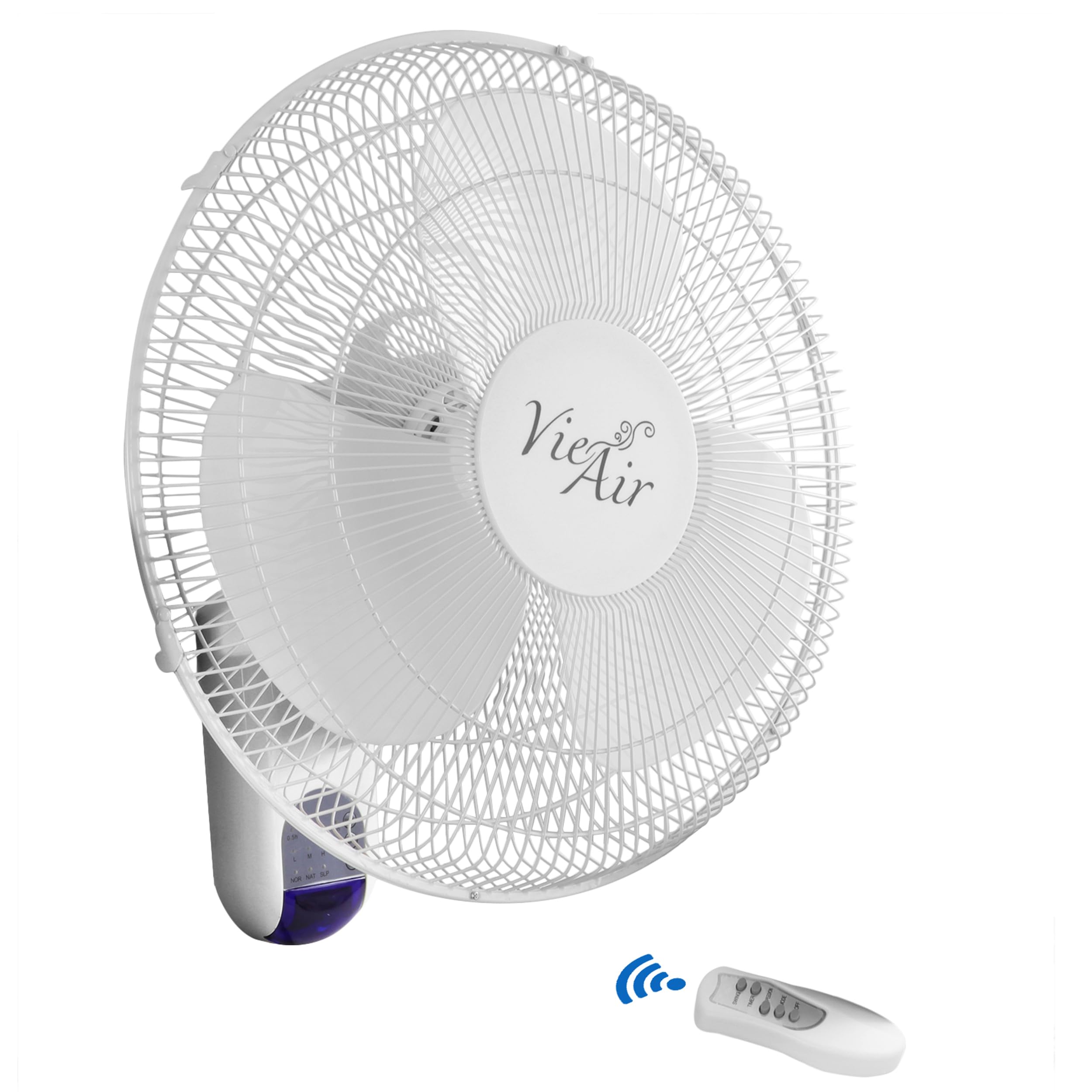 Vie Air Va 16W 16'' Plastic Wall Fan With Remote Control, White