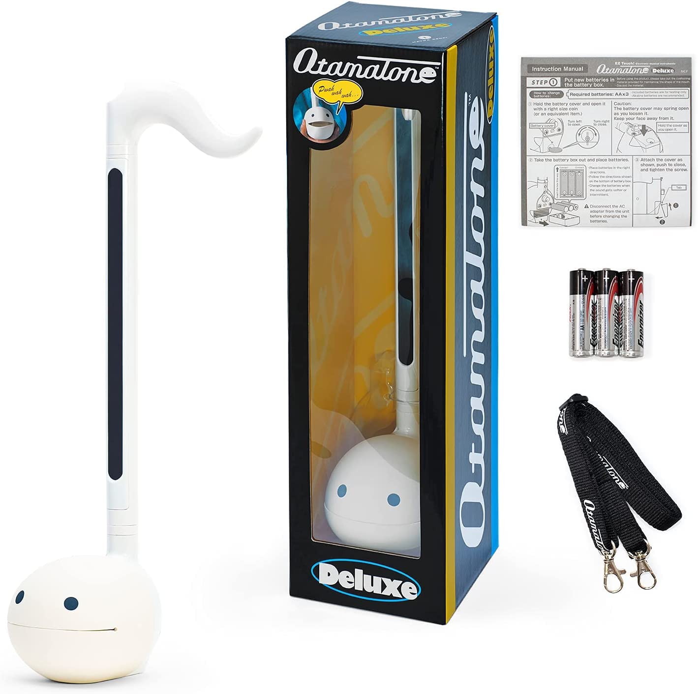 Otamatone Deluxe [English Manual] Electronic Musical Instrument Synthesizer From Japan By Cube/Maywa Denki, White
