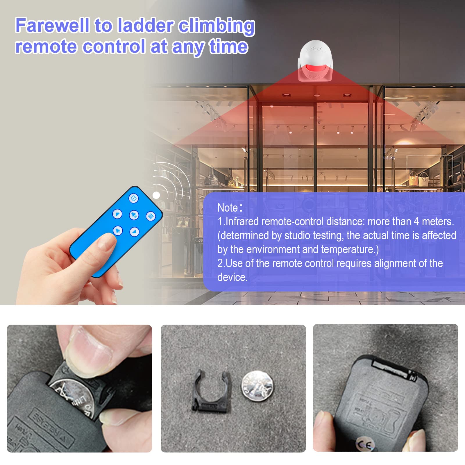 Towode Motion Detector Alarm Indoor Motion Sensor Alarm With Remote Control 110Db 4 Volume Levels Motion Detector Alert For Home