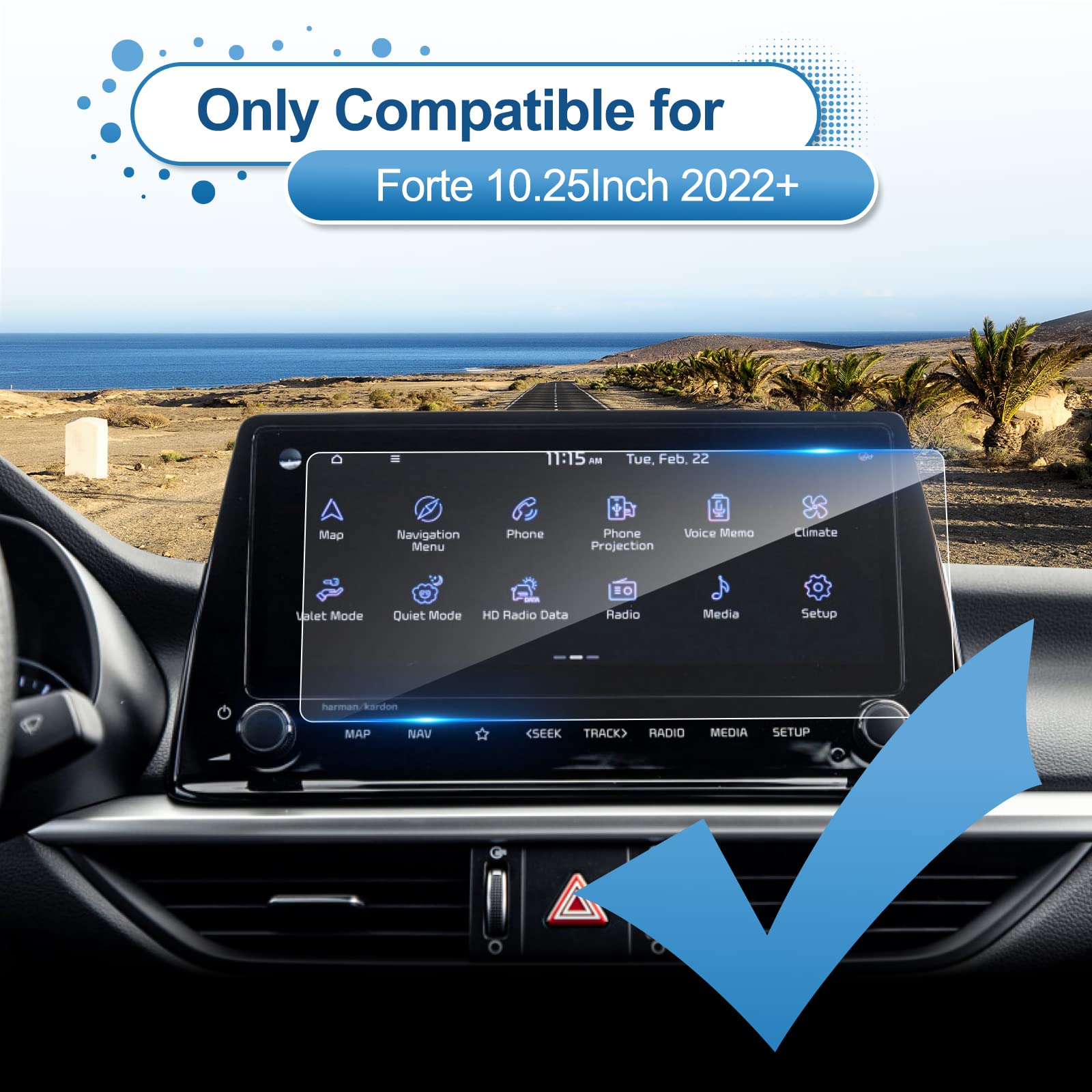 Coleya 2022 2023 2024 Forte Screen Protector For Kia Forte (Gt Line/Gt/Gt Manual) 10.25 Inch Touch Screen, 9H Tempered Glass 202