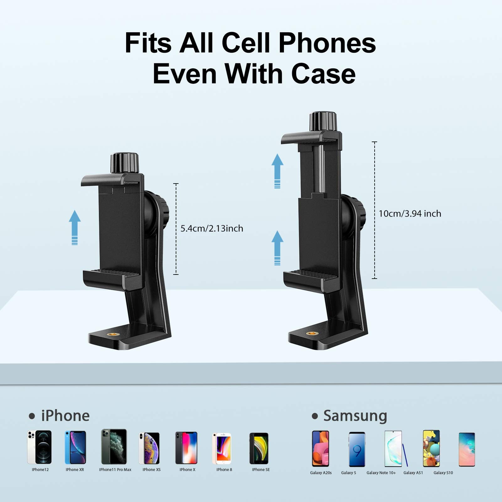 6Amlifestyle Cell Phone Tripod Mount Adapter With Tripod Ball Head 360 Rotatable For Universal Smartphone Samsung Galaxy Iphone