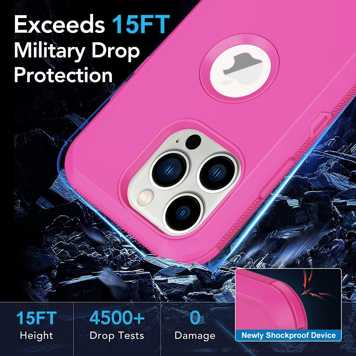 Aimoll 88 For Iphone 14 Pro Max Case 6.7 Inch, Heavy Duty Drop Protection, With Built In Screen Protector Full Body Rugged Shock