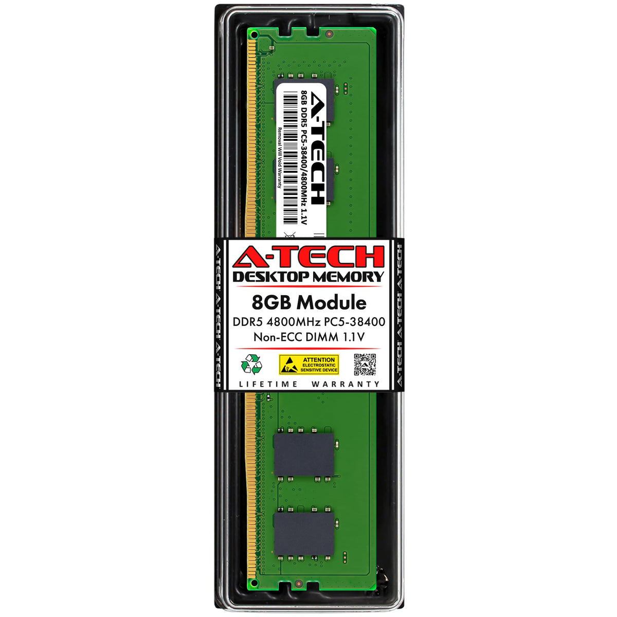 A Tech 8Gb Ddr5 4800Mhz Pc5 38400 Cl40 Udimm 1.1V Non Ecc Unbuffered Dimm 288 Pin Desktop Ram Memory Upgrade Module