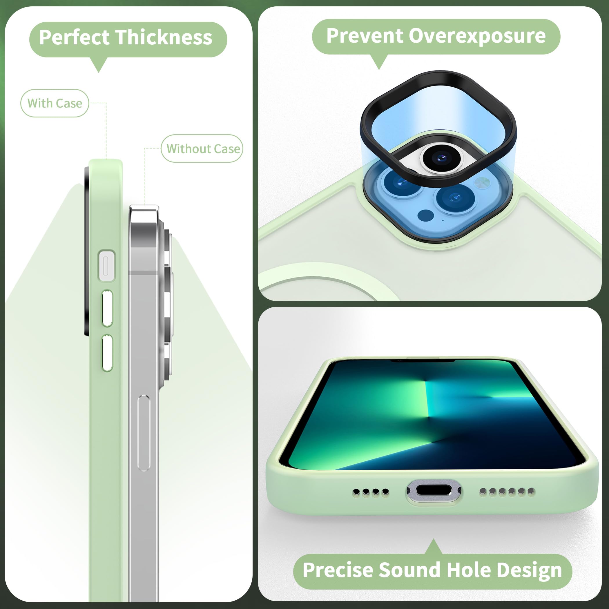 Cacoe Magnetic Case For Iphone 13 Pro 6.1 Inch Compatible With Magsafe & Magnetic Car Phone Mount,Tpu Thin Phone Cases Cover Pro