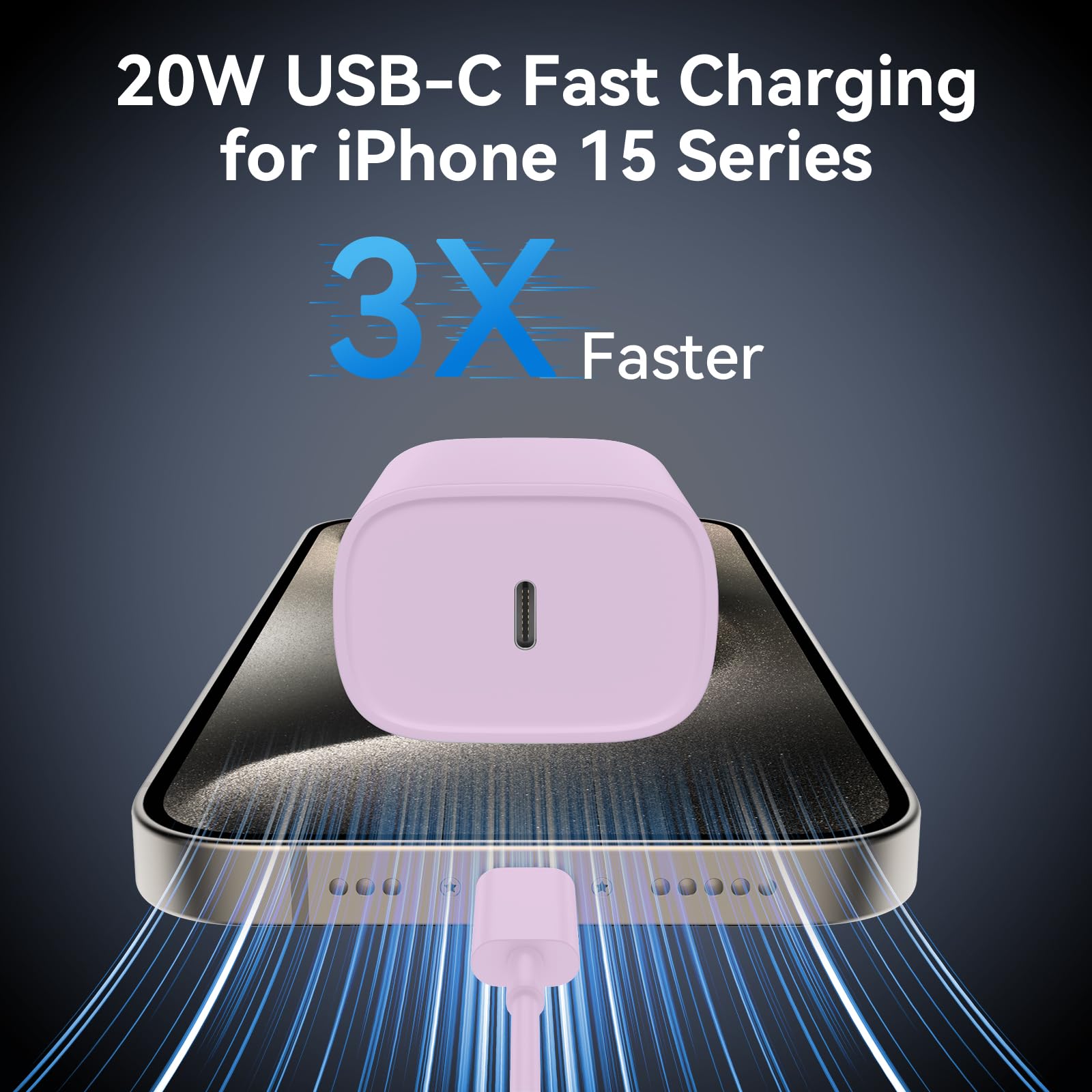 I Phone 16 Pro Max Charger Fast Charging,20W I Phone 16 Fast Charger Block Wall Charger With 10Ft Usb C Cable Cord For I Phone 1